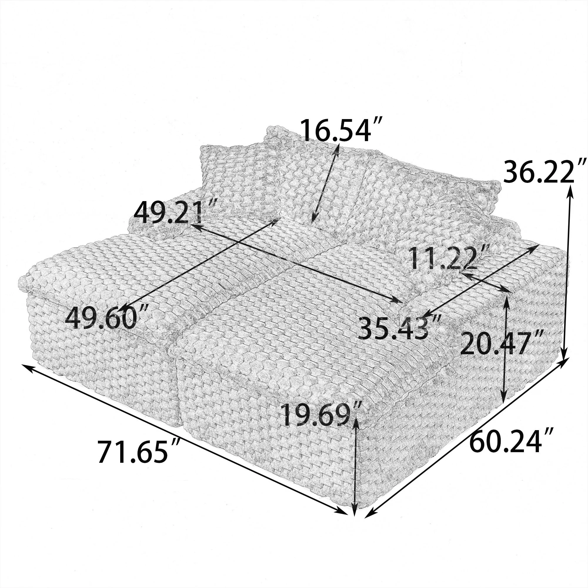 Double Chaise Lounge With Full Compressed Sponge - Image 10