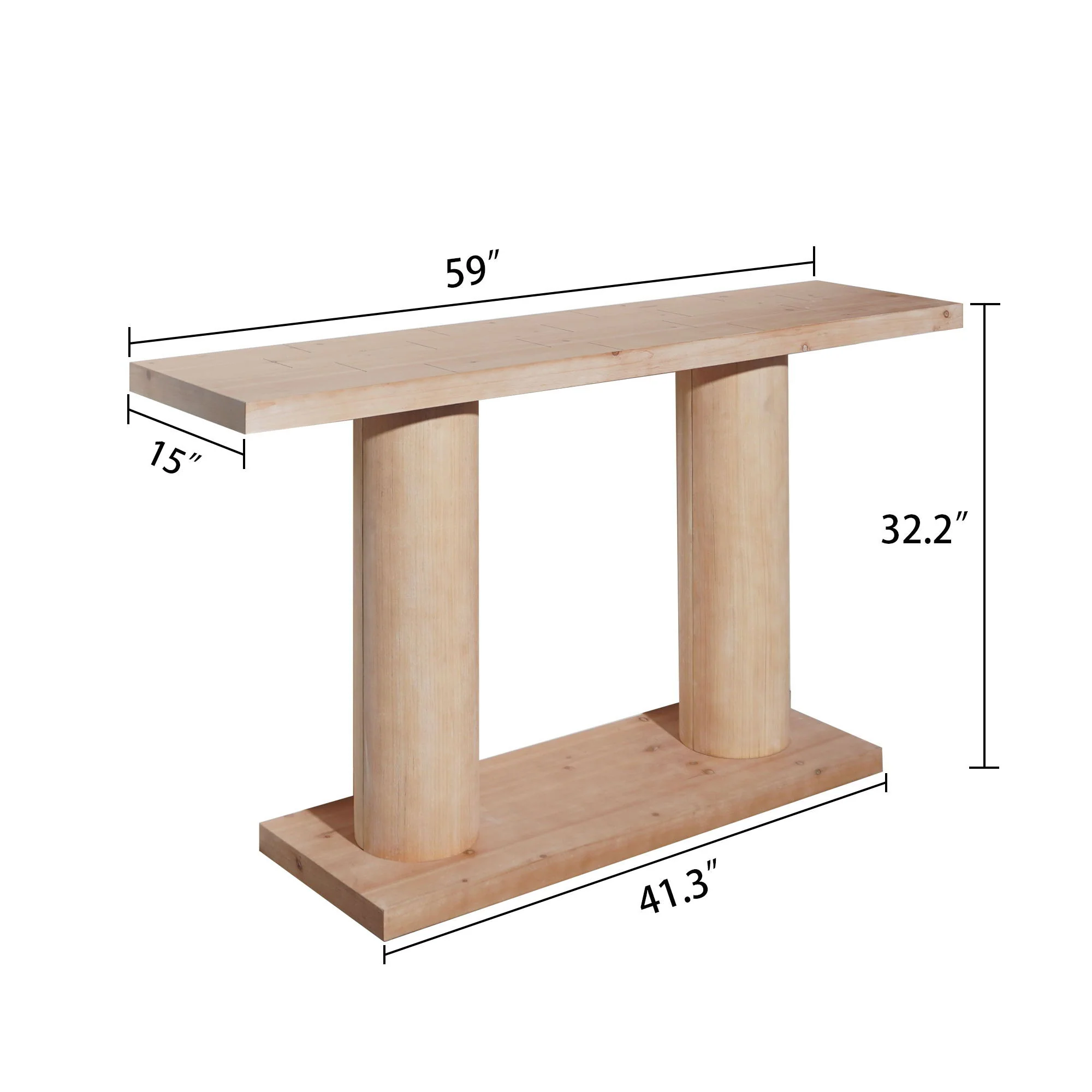 Double Cylinder Base Console Table For Living Room - Multi - Image 7