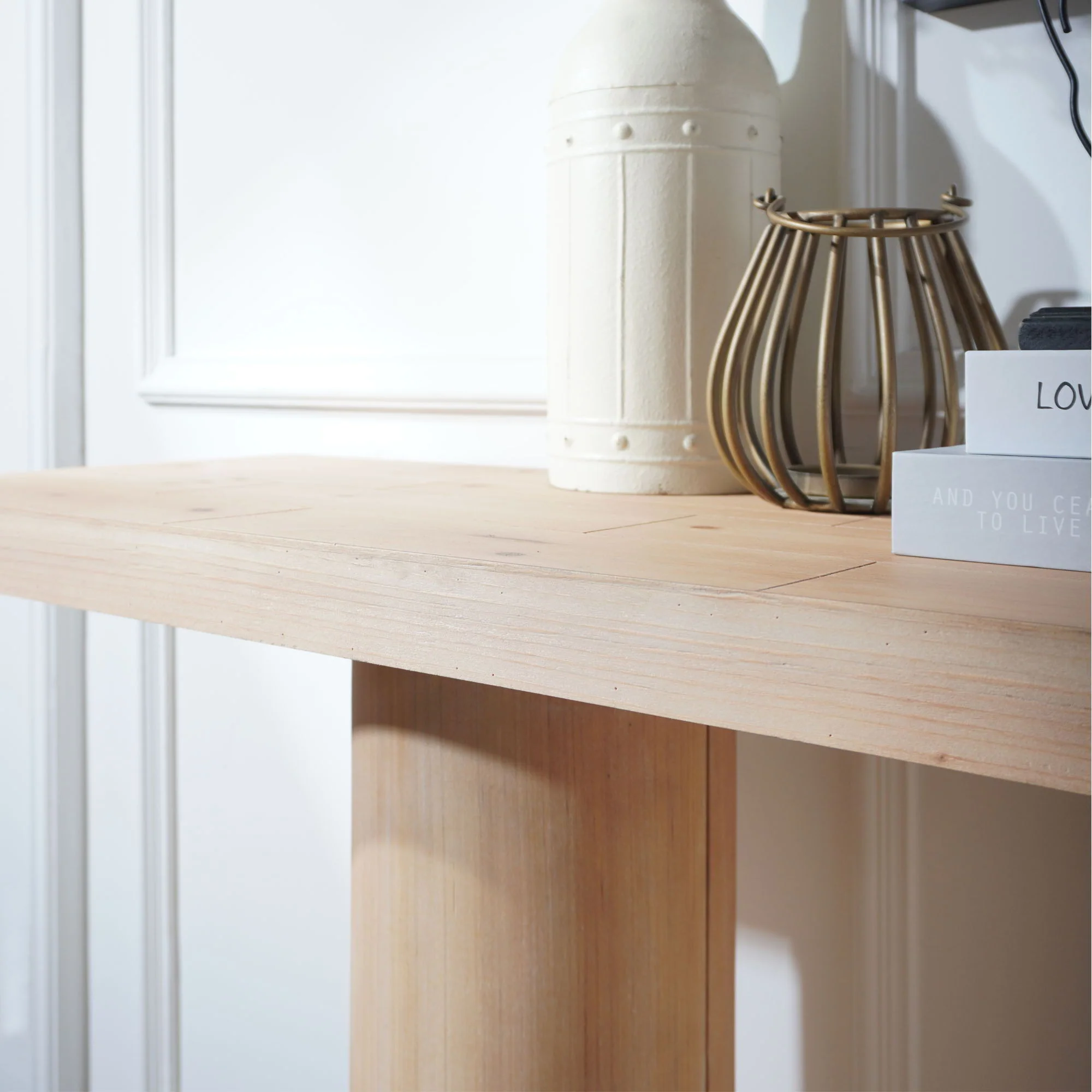 Double Cylinder Base Console Table For Living Room - Multi - Image 9