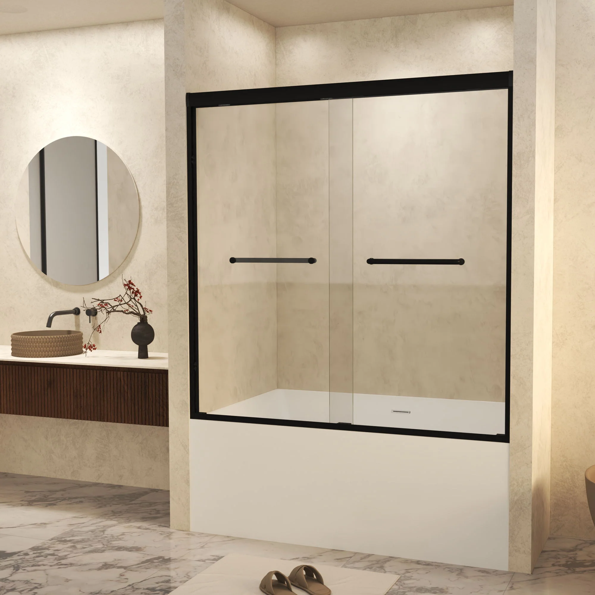 Double Sliding Shower Door With Explosion Proof Film - Image 15