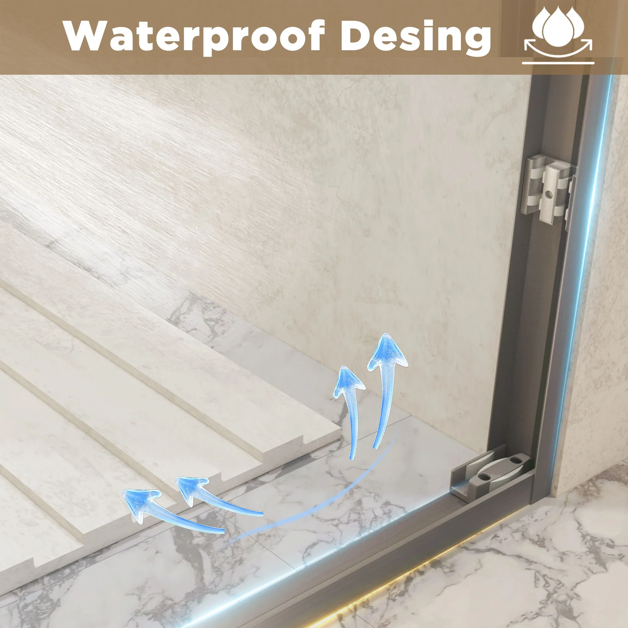Double Sliding Shower Door With Explosion Proof Film - Image 16