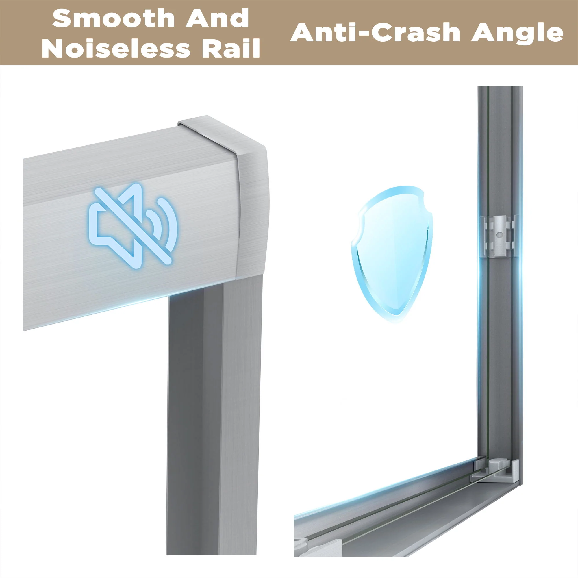 Double Sliding Shower Door With Explosion Proof Film - Image 22