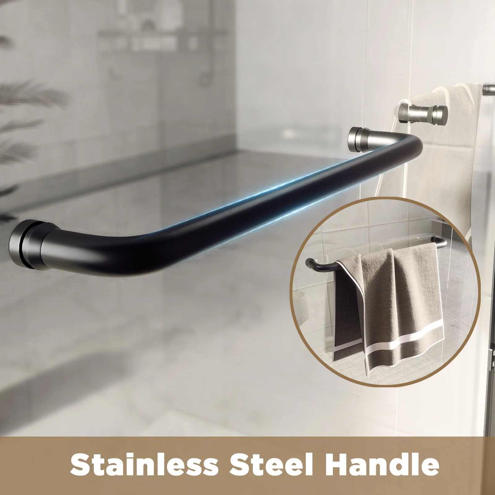 Double Sliding Shower Door With Explosion Proof Film - Image 30