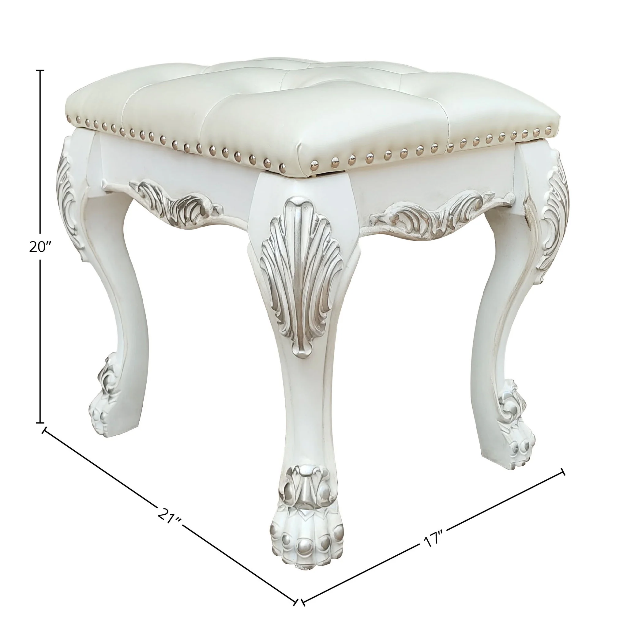 Dresden II - Vanity Stool - Bone White - Image 6