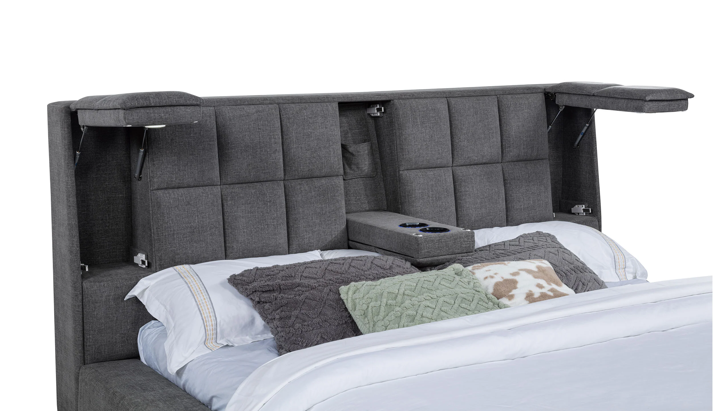 Dreux Upholstered Queen Panel Platform Bed Grey - Image 10