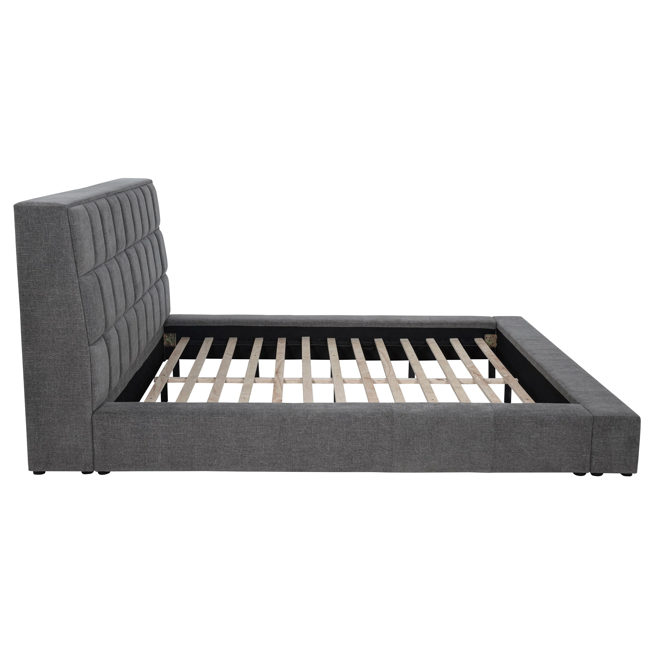 Dreux Upholstered Queen Panel Platform Bed Grey - Image 8