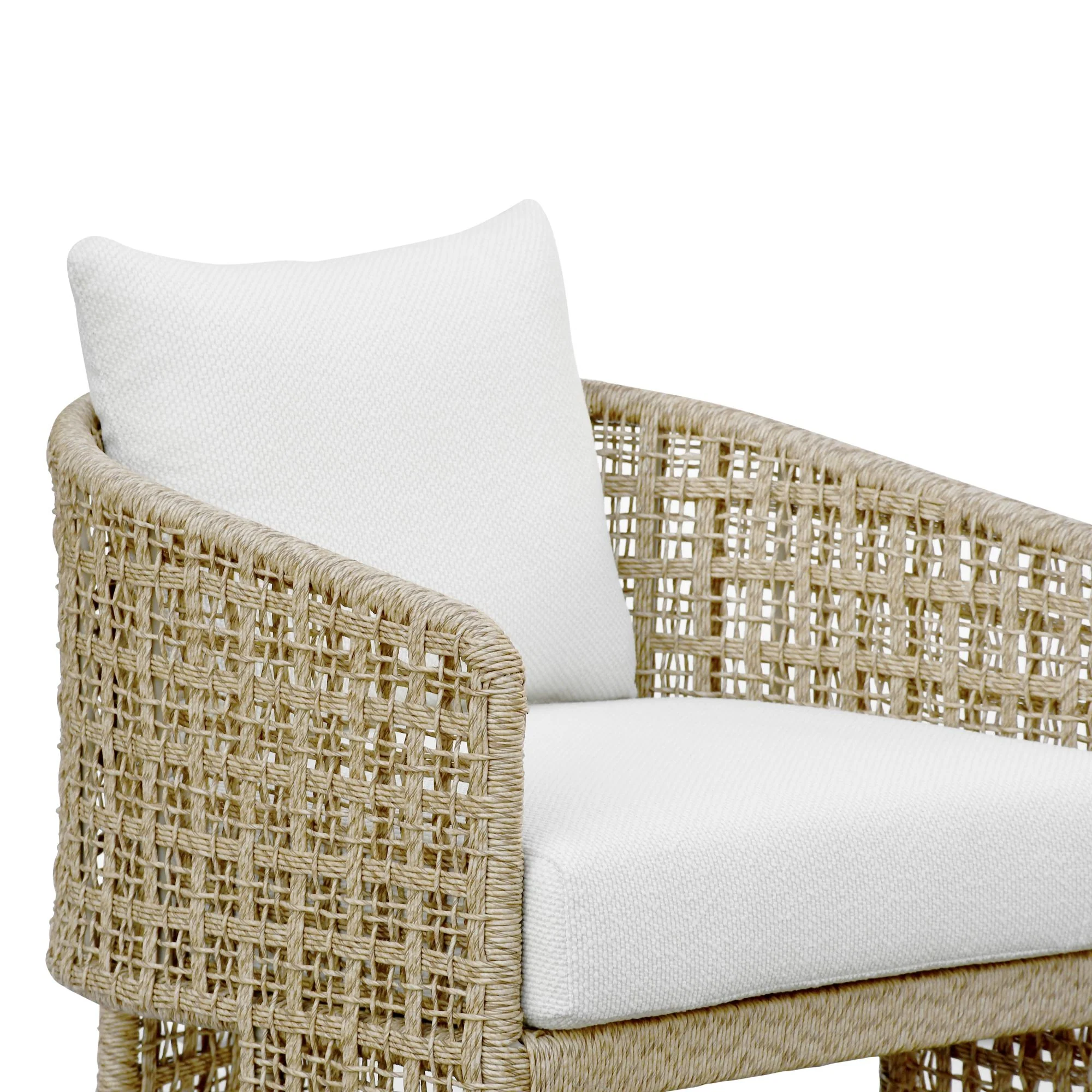 Driftbay - Outdoor Club Chair And Ottoman Set - White / Natural - Image 7