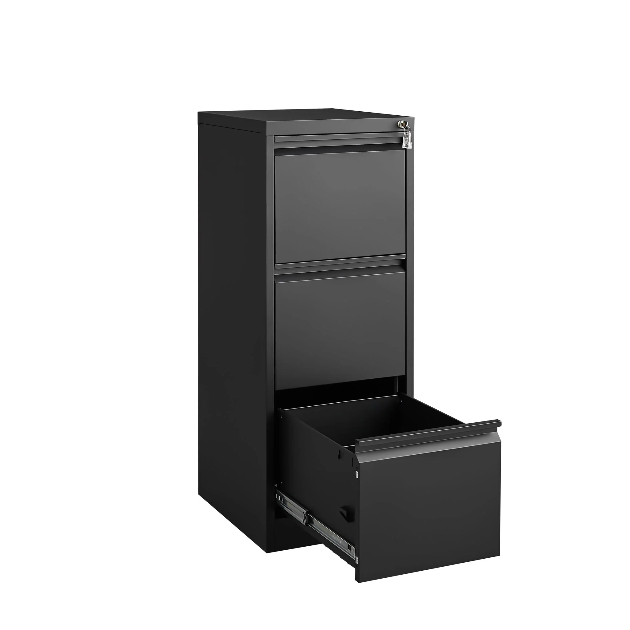 Durable Metal 3 Drawer File Cabinet With Lock For Office Storage - Image 13