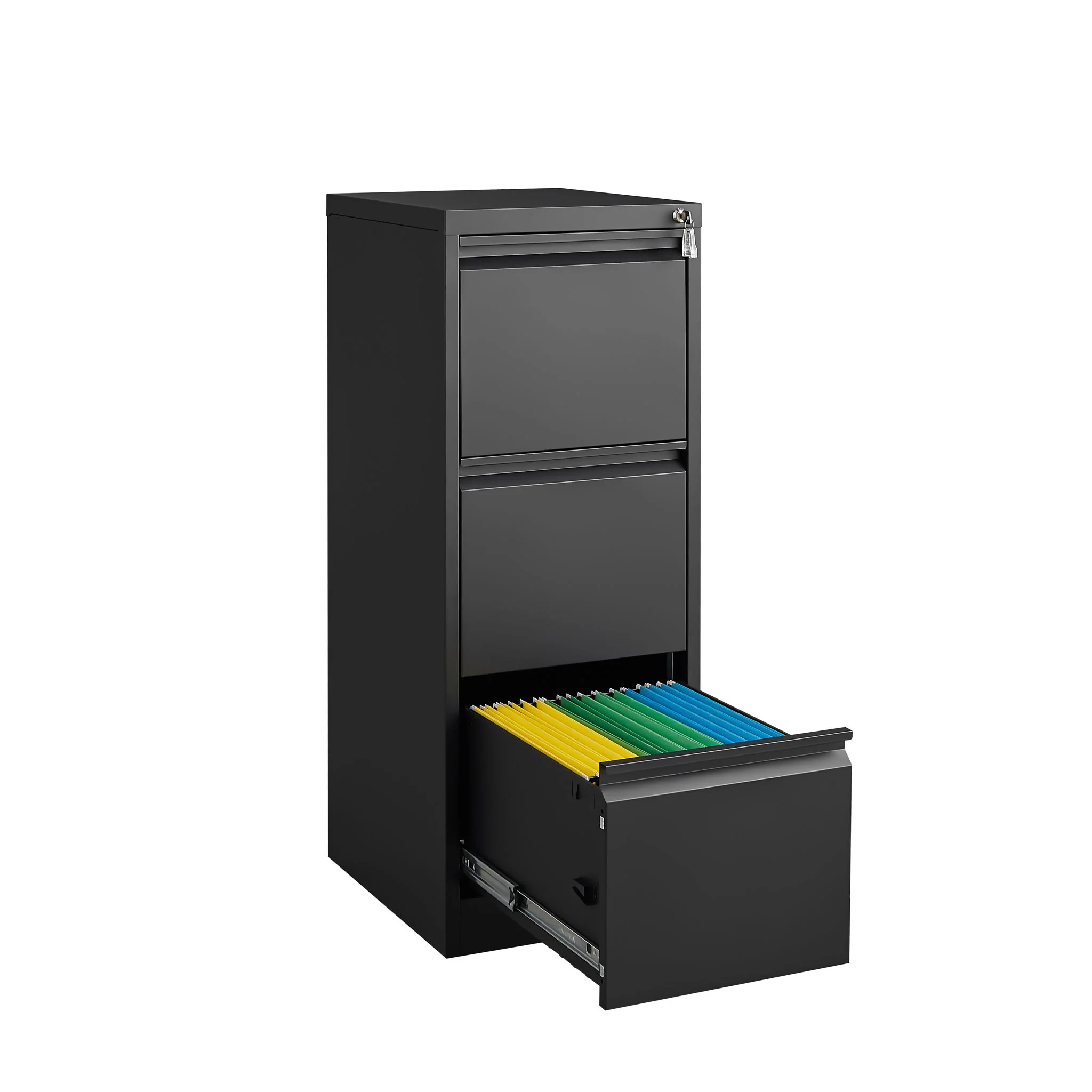 Durable Metal 3 Drawer File Cabinet With Lock For Office Storage - Image 18