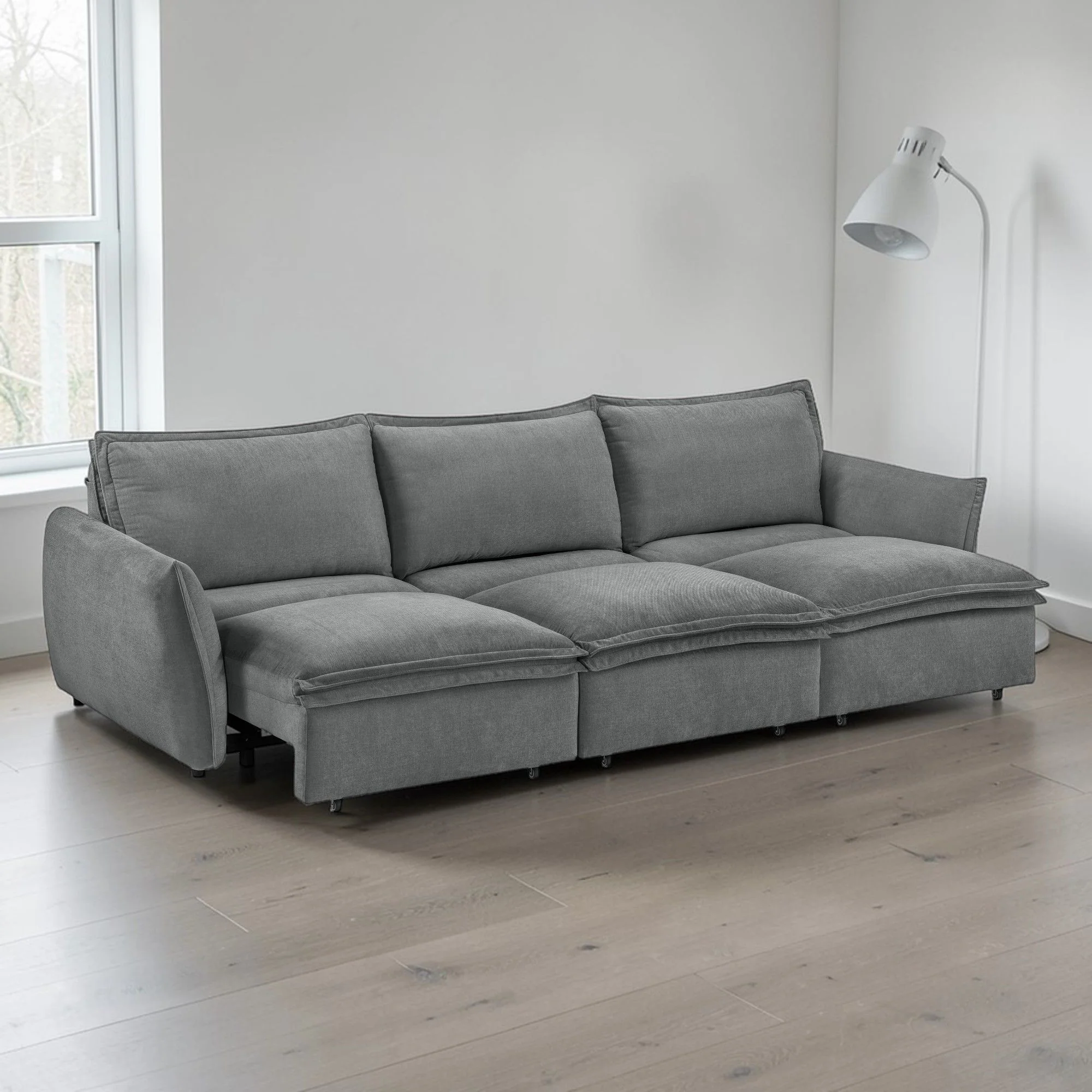 Eaden - Power Sofa With Sleeper - Gray - Image 3