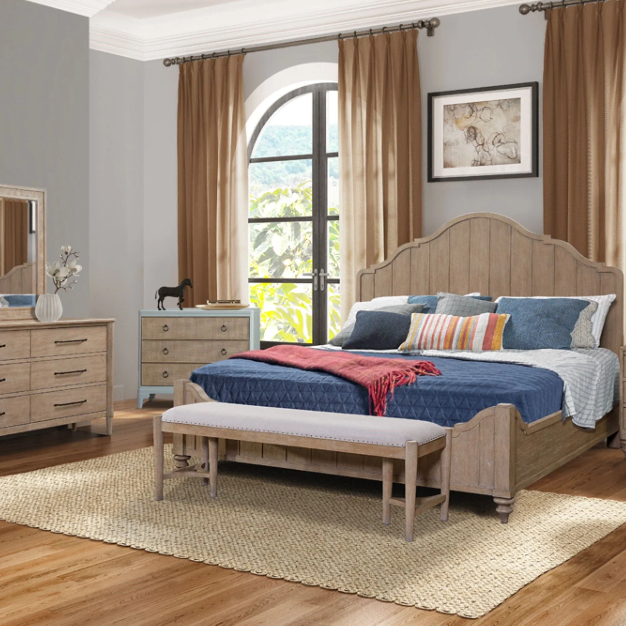 Elegant Design Panel Bed With Transitional Casual Design - Image 2