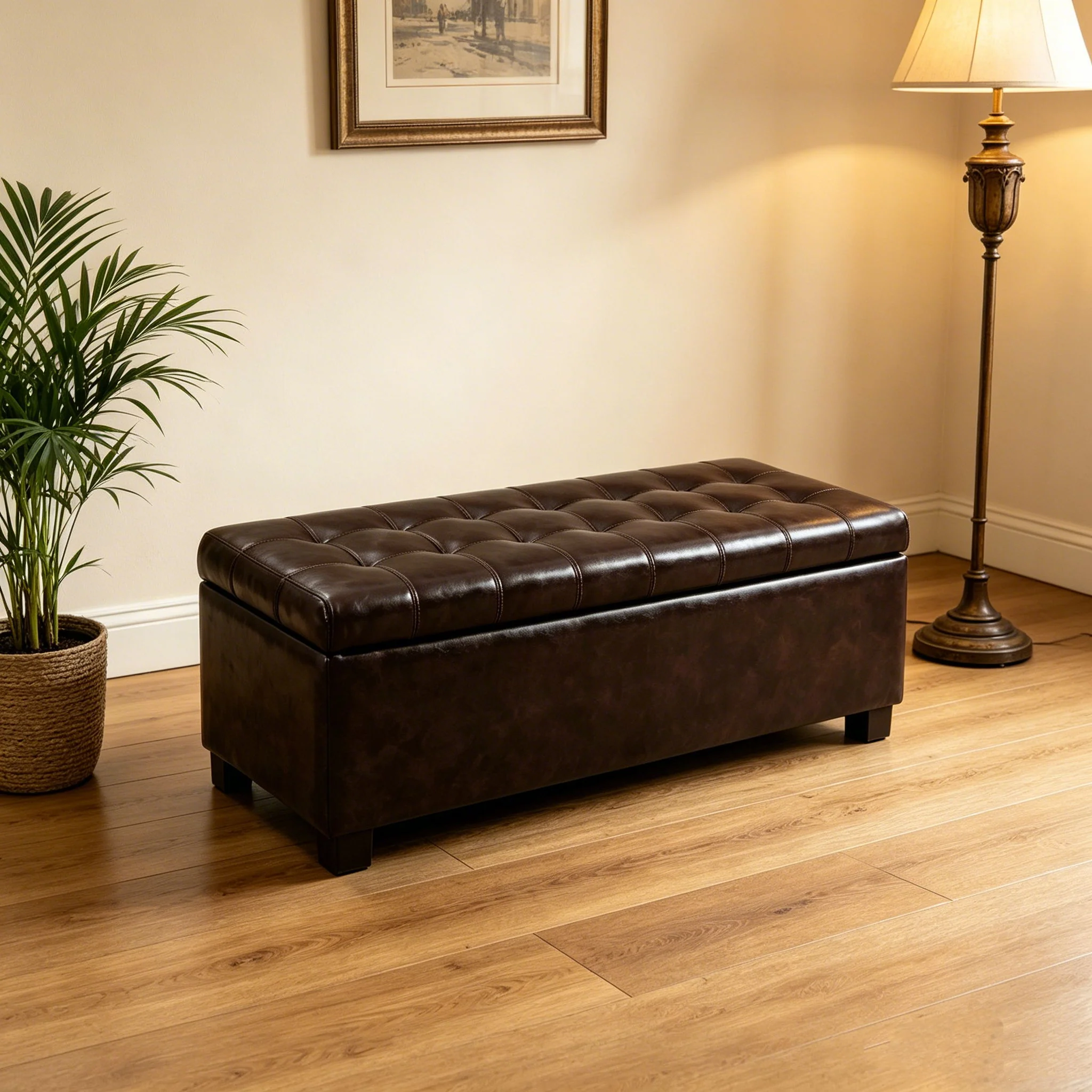 Elegant Tufted Storage Ottoman Bench - Image 6