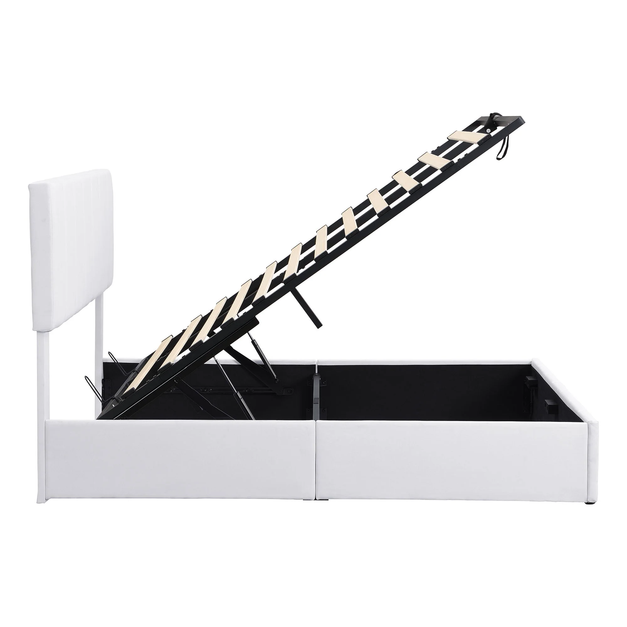 Elegant Upholstered Platform Bed With Hydraulic Storage System - Image 16