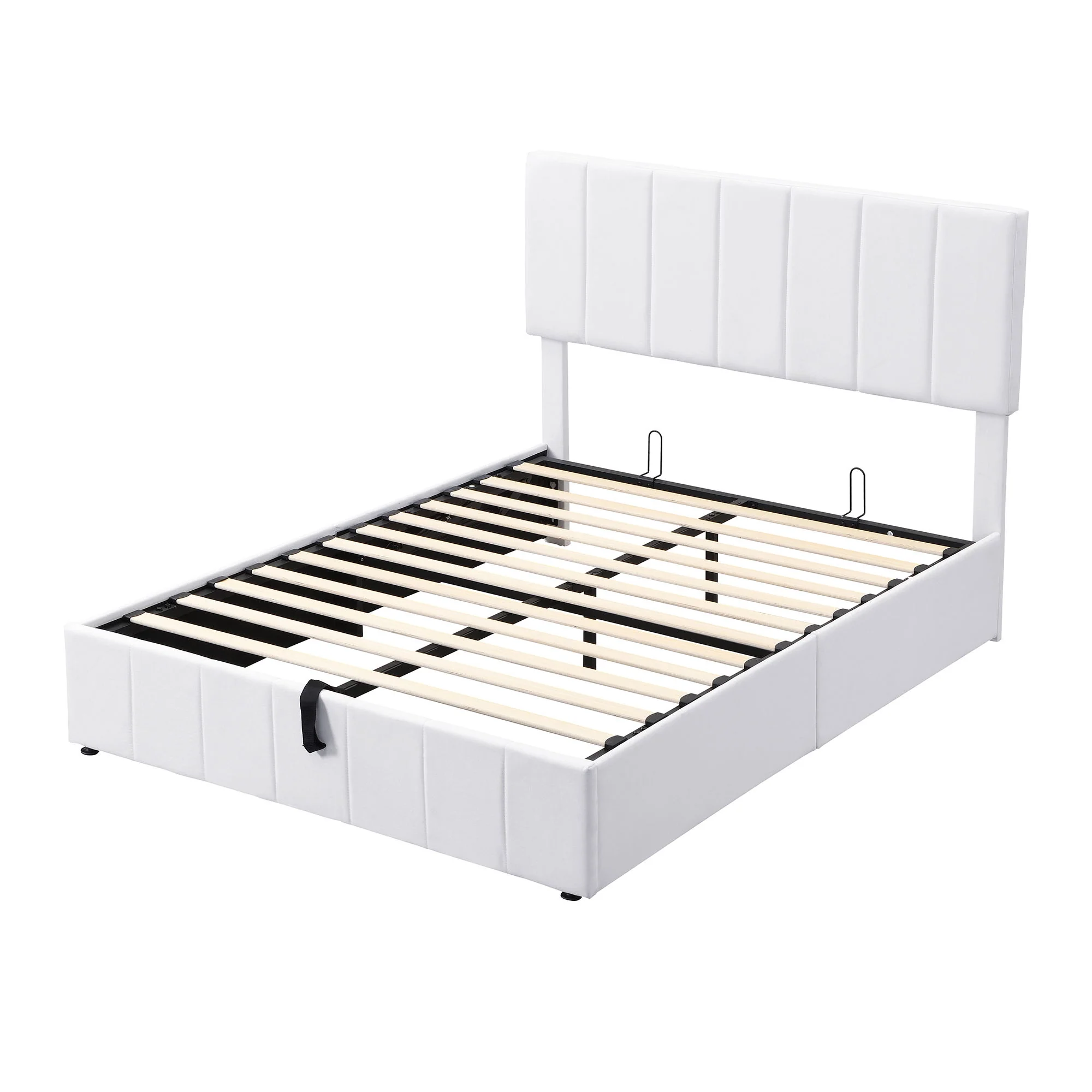 Elegant Upholstered Platform Bed With Hydraulic Storage System - Image 17