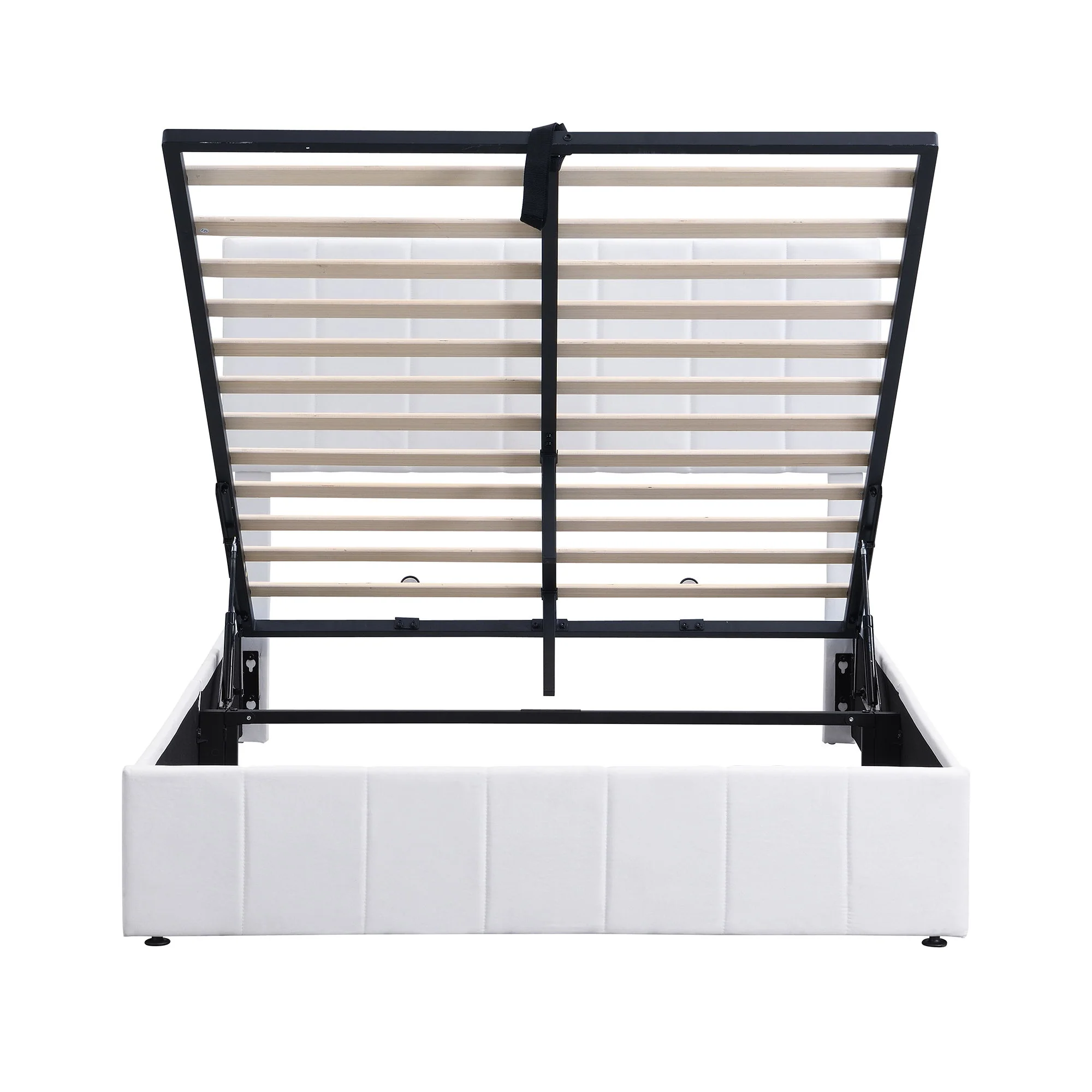 Elegant Upholstered Platform Bed With Hydraulic Storage System - Image 5