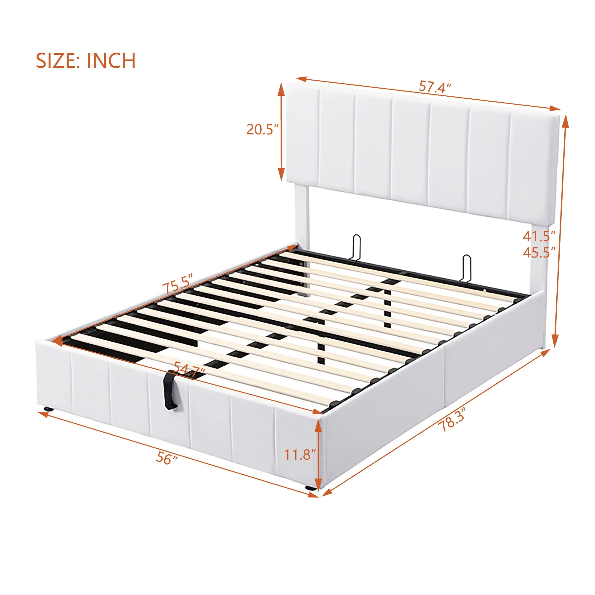 Elegant Upholstered Platform Bed With Hydraulic Storage System - Image 6