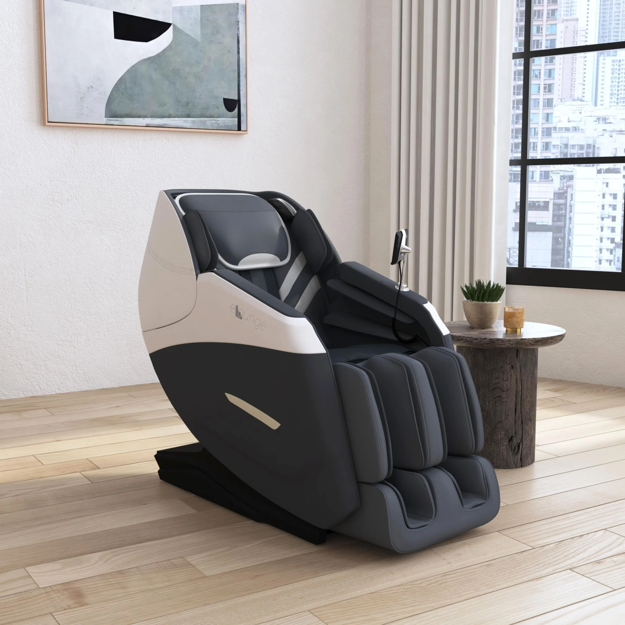 Embrace - PU Massage Chair - Charcoal - Image 3