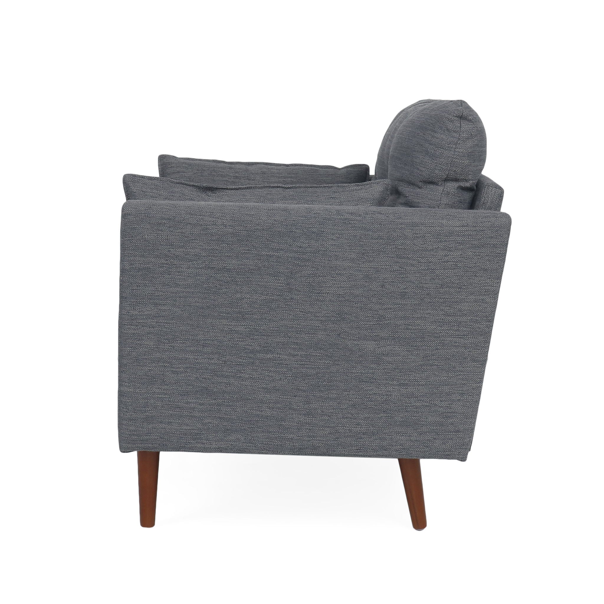 Enchantica - Upholstered Fabric Club Chair With Button Tufted And 2 Accent Pillows - Image 5
