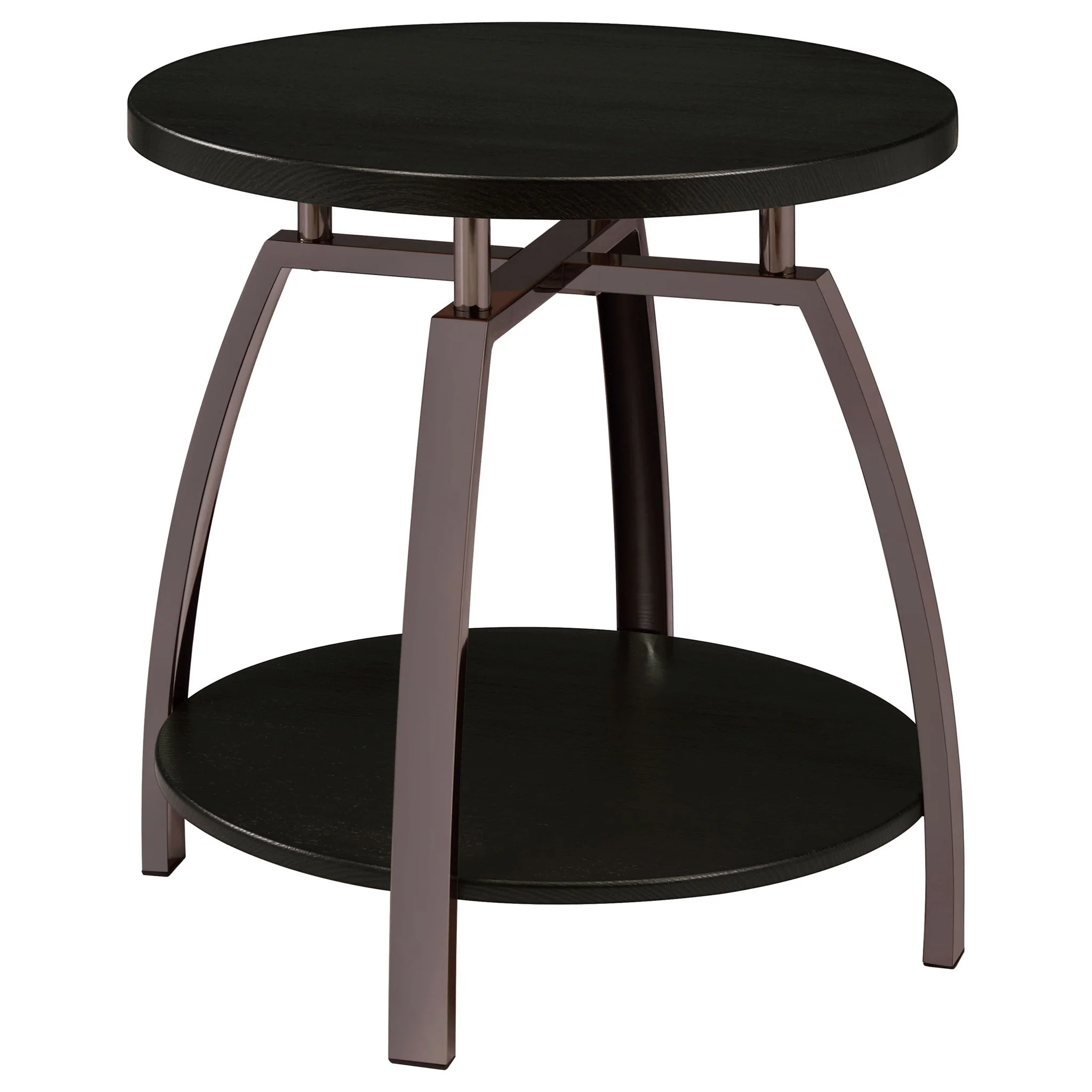 End Table With Center Shelf - Dark Gray