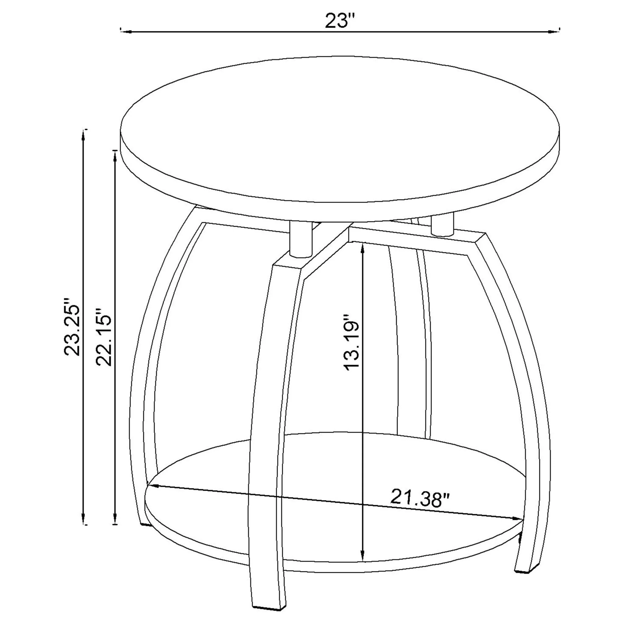 End Table With Center Shelf - Dark Gray - Image 2