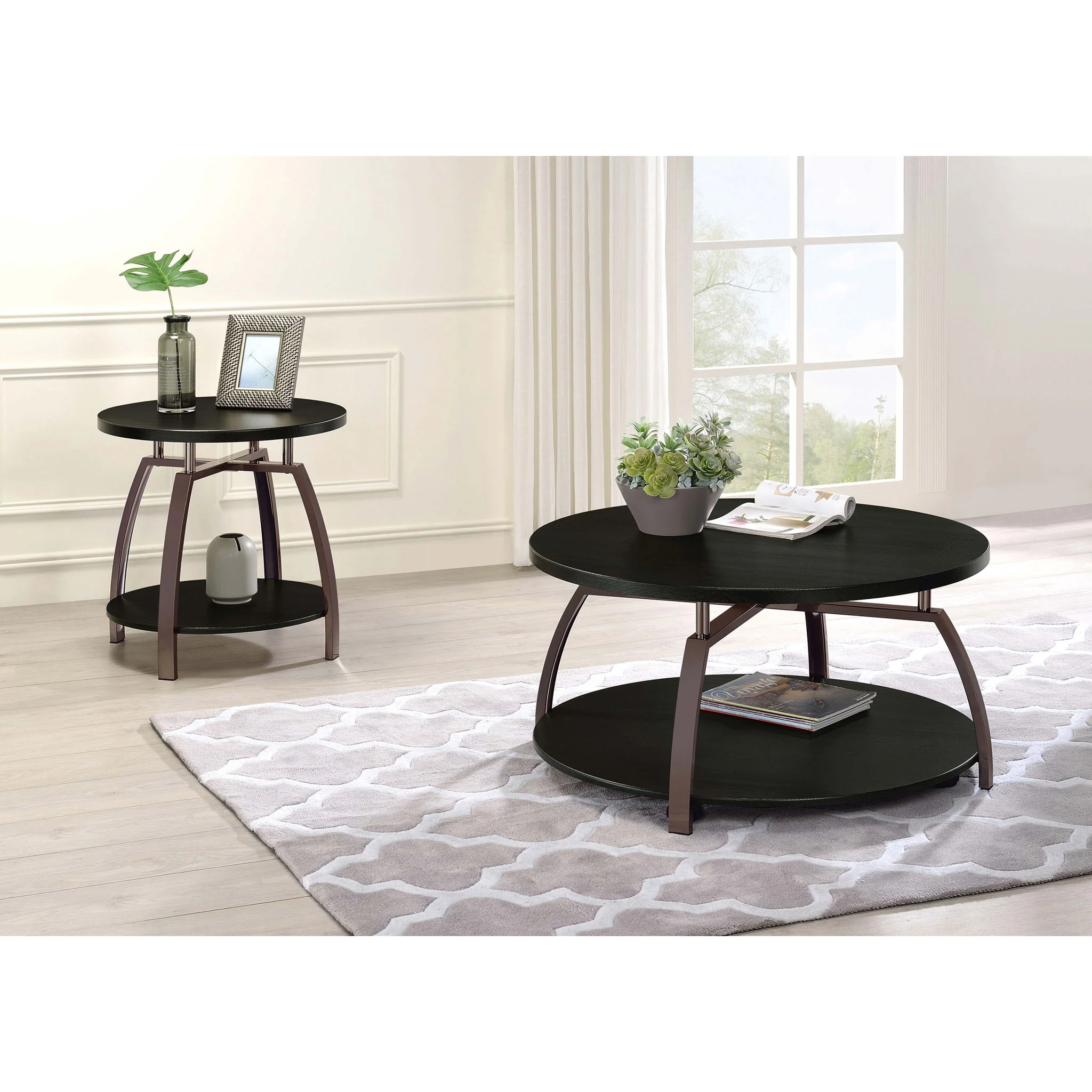 End Table With Center Shelf - Dark Gray - Image 6