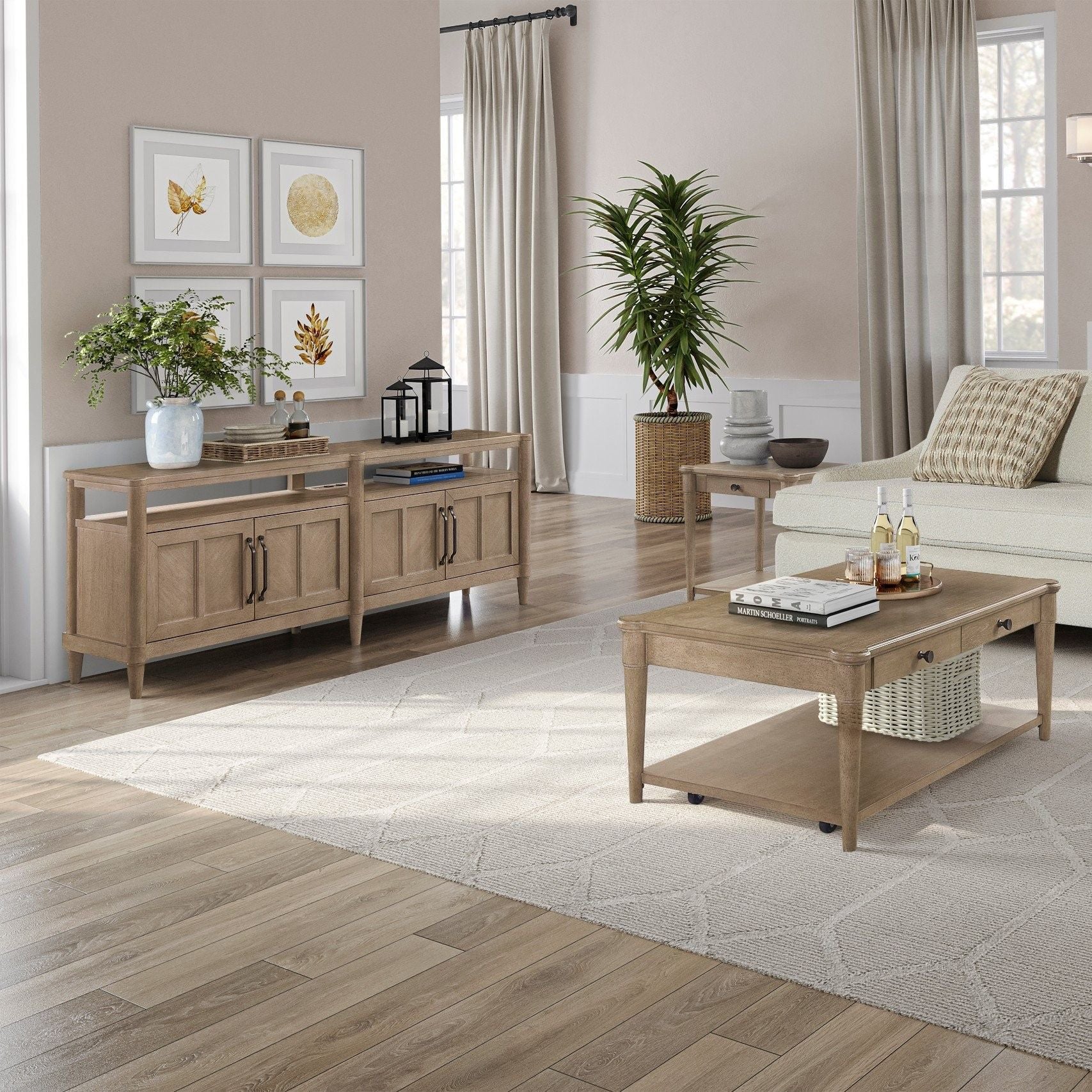 Entertainment Console With Storage - Sand - Image 4