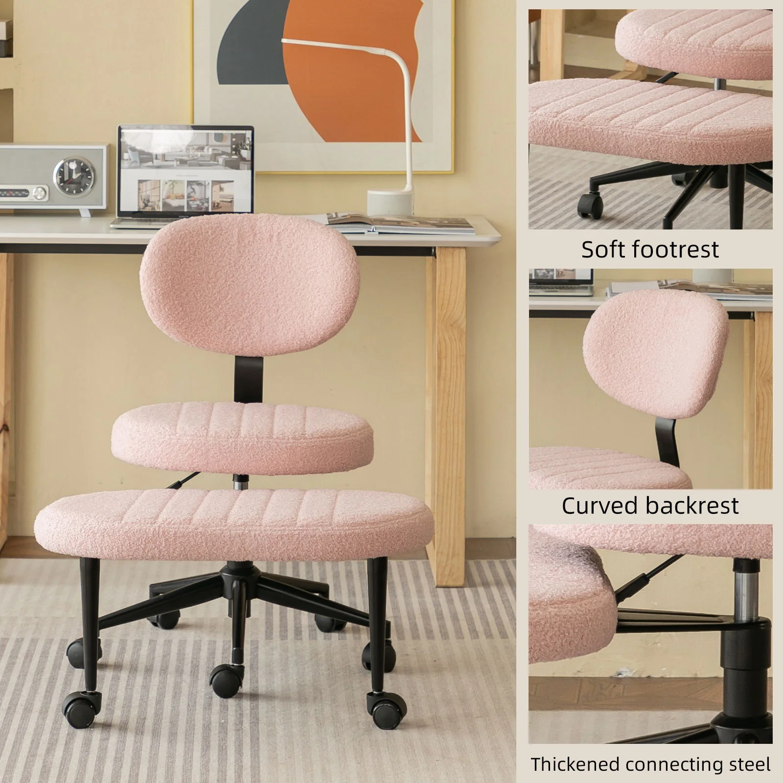 Ergonomic Cross Legged Office Chair With Back Support - Image 7