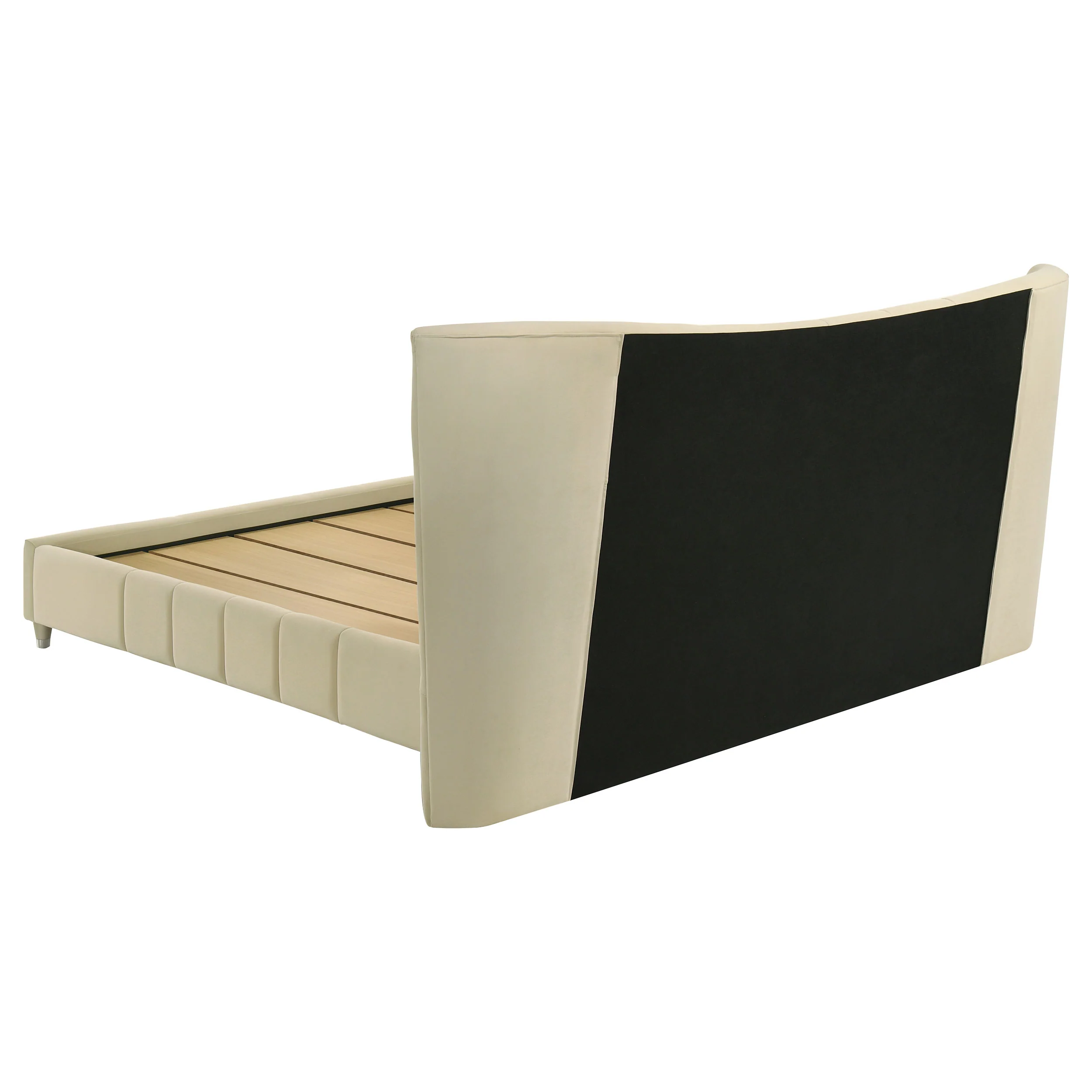 Evelyn Upholstered Eastern King Panel Platform Bed Ivory - Image 10