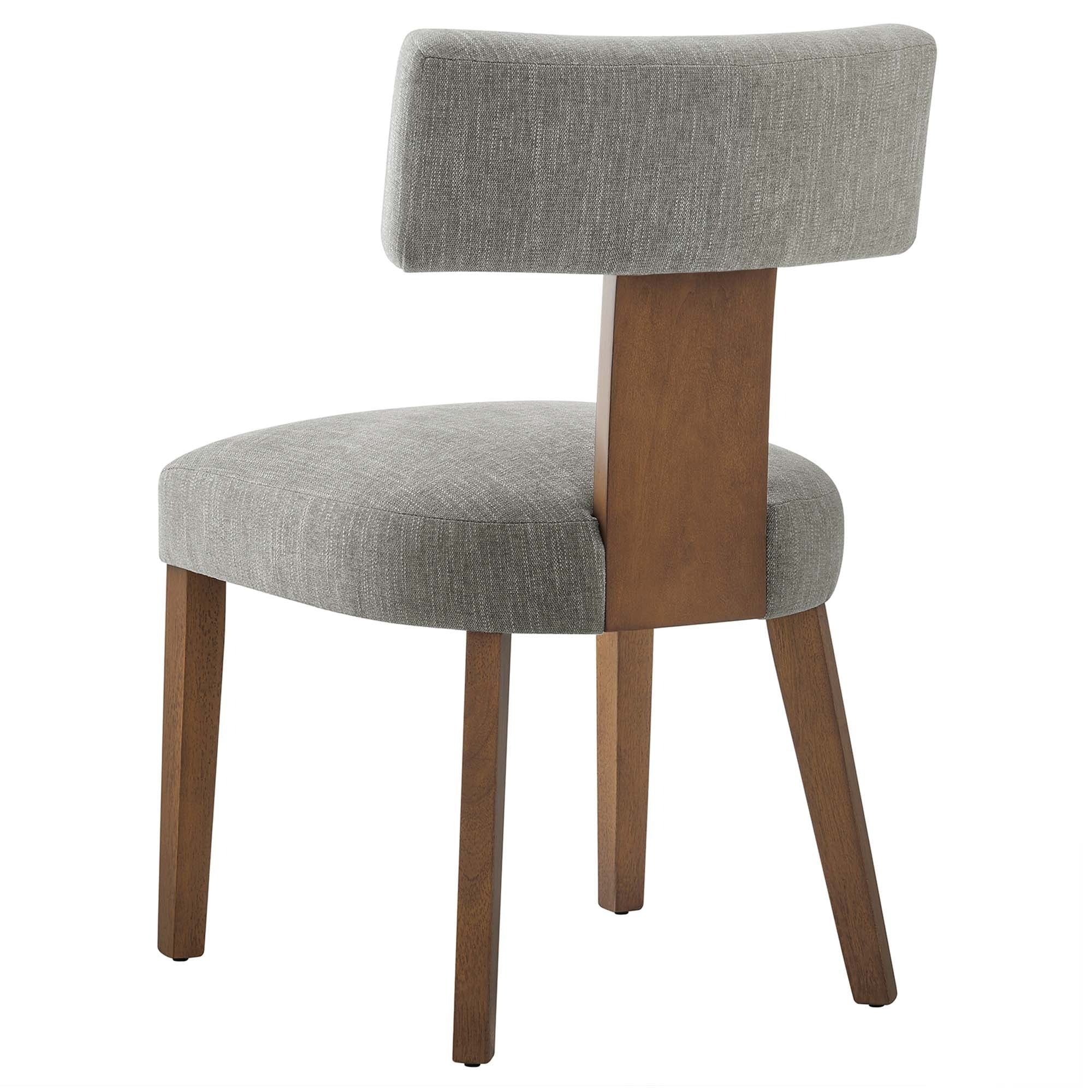 Fabric Upholstered Armless Dining Chair Set of 2 – Modern Wood Base - Image 5