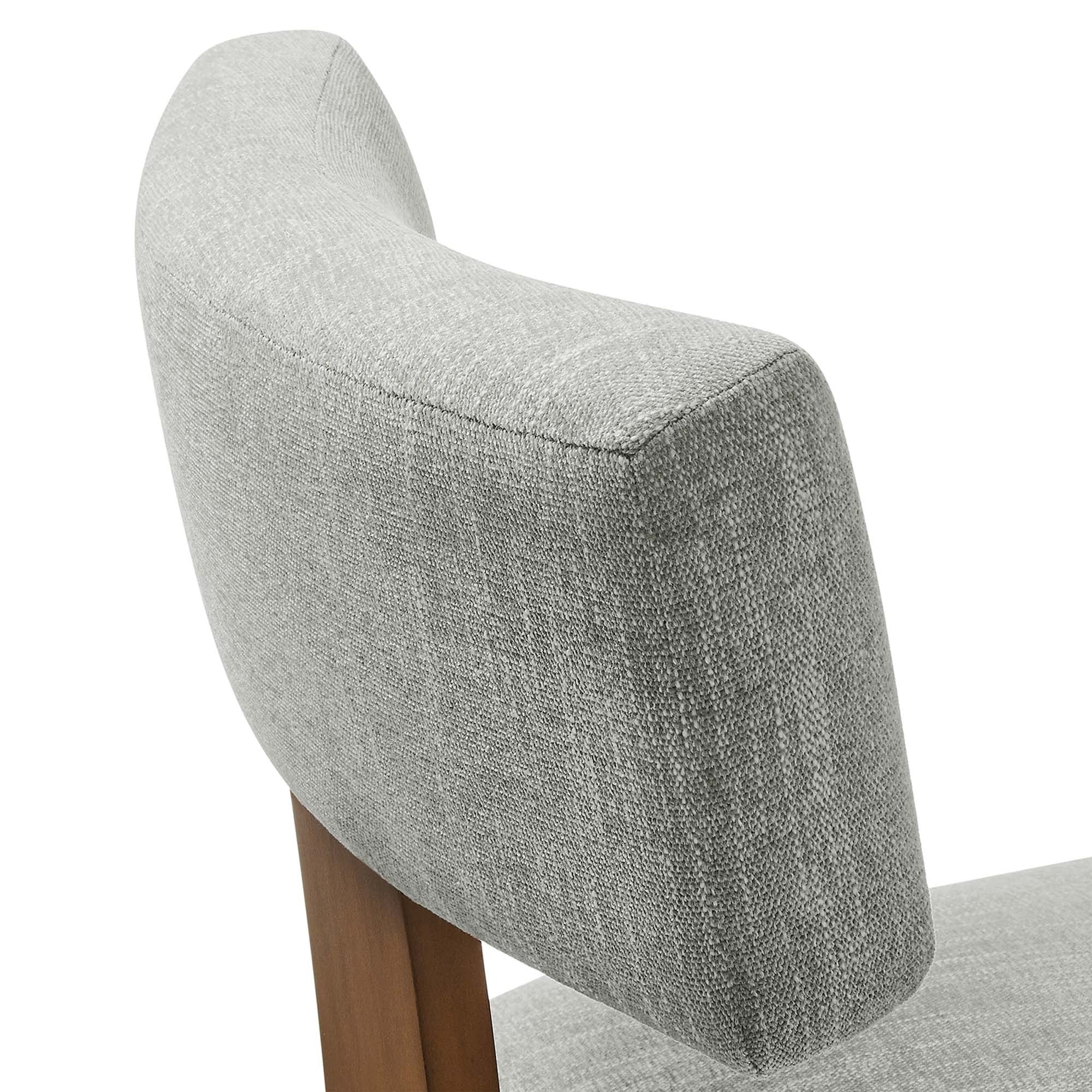 Fabric Upholstered Armless Dining Chair Set of 2 – Modern Wood Base - Image 6