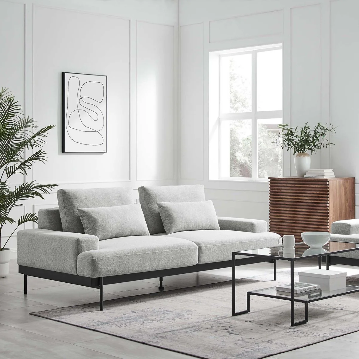 Fabric Upholstered Sofa with Modern Minimalism - Image 12