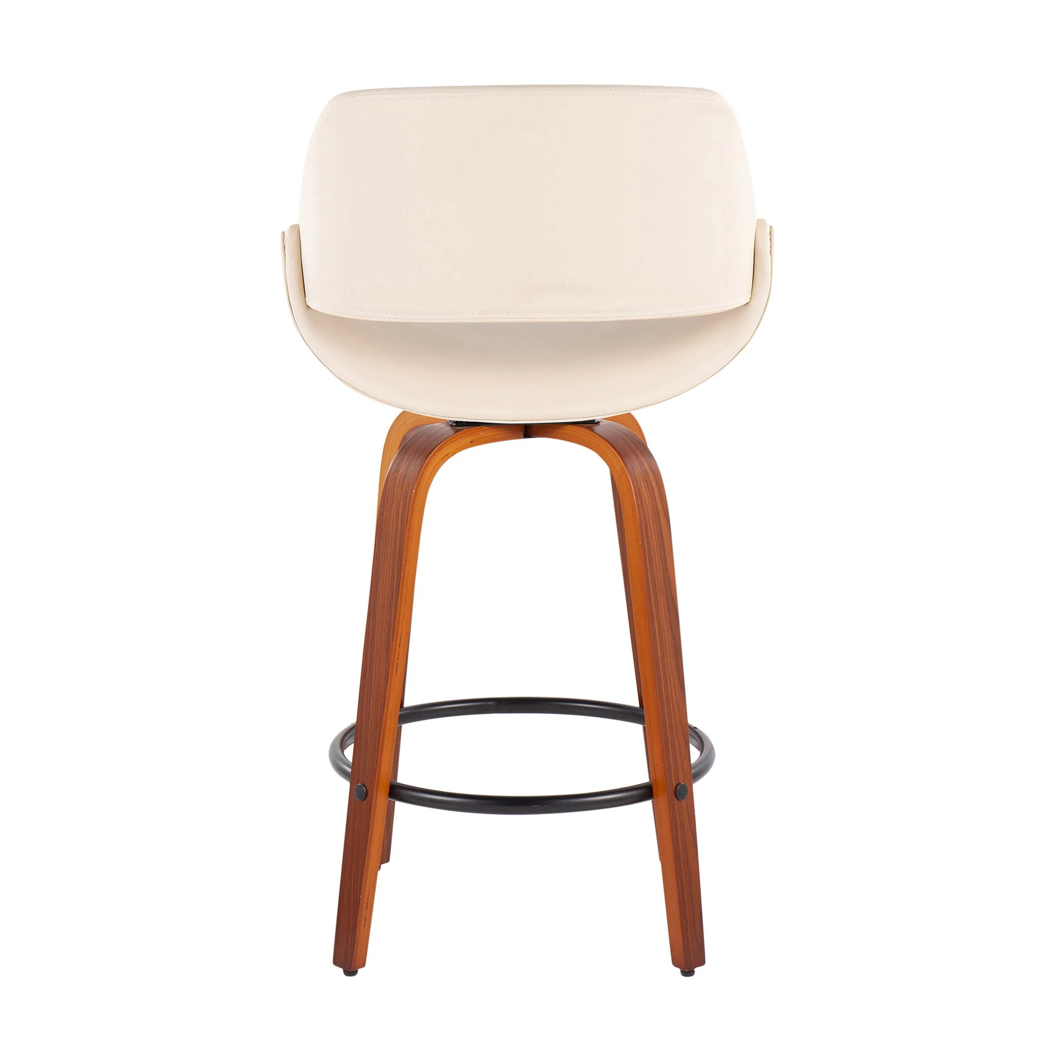 Fabrico - Mid Century Modern Fixed Height Counter Stool And Round Footrest (Set of 2) - Image 4