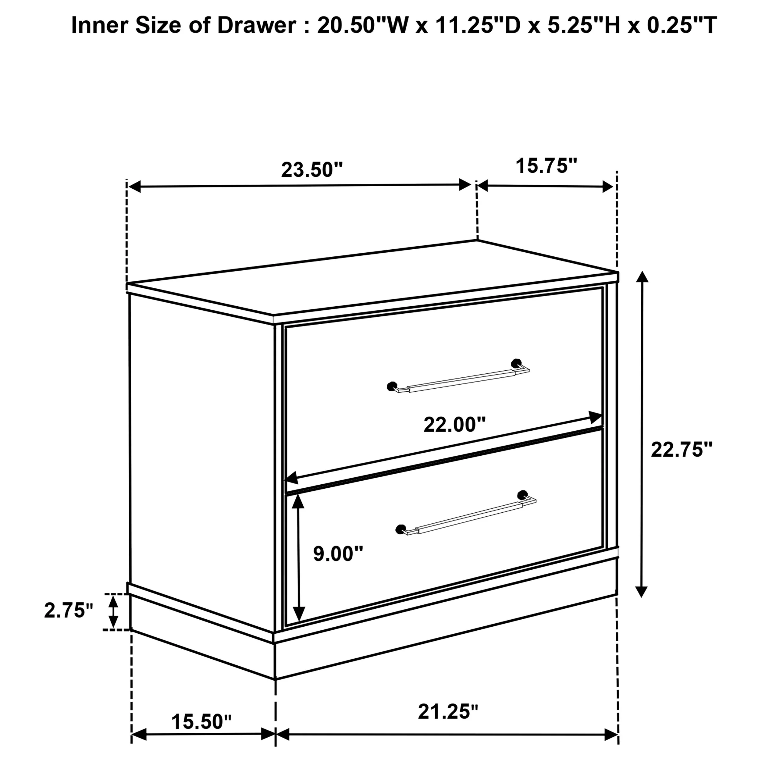 Fenwick 2-Drawer Nightstand, Grey Oak - Image 12