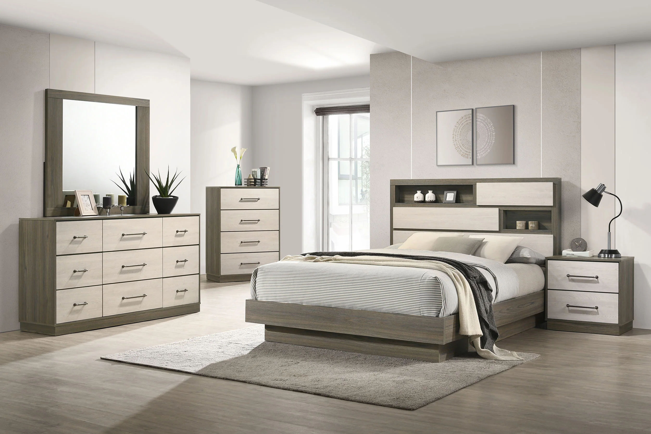 Fenwick 2-Drawer Nightstand, Grey Oak - Image 16
