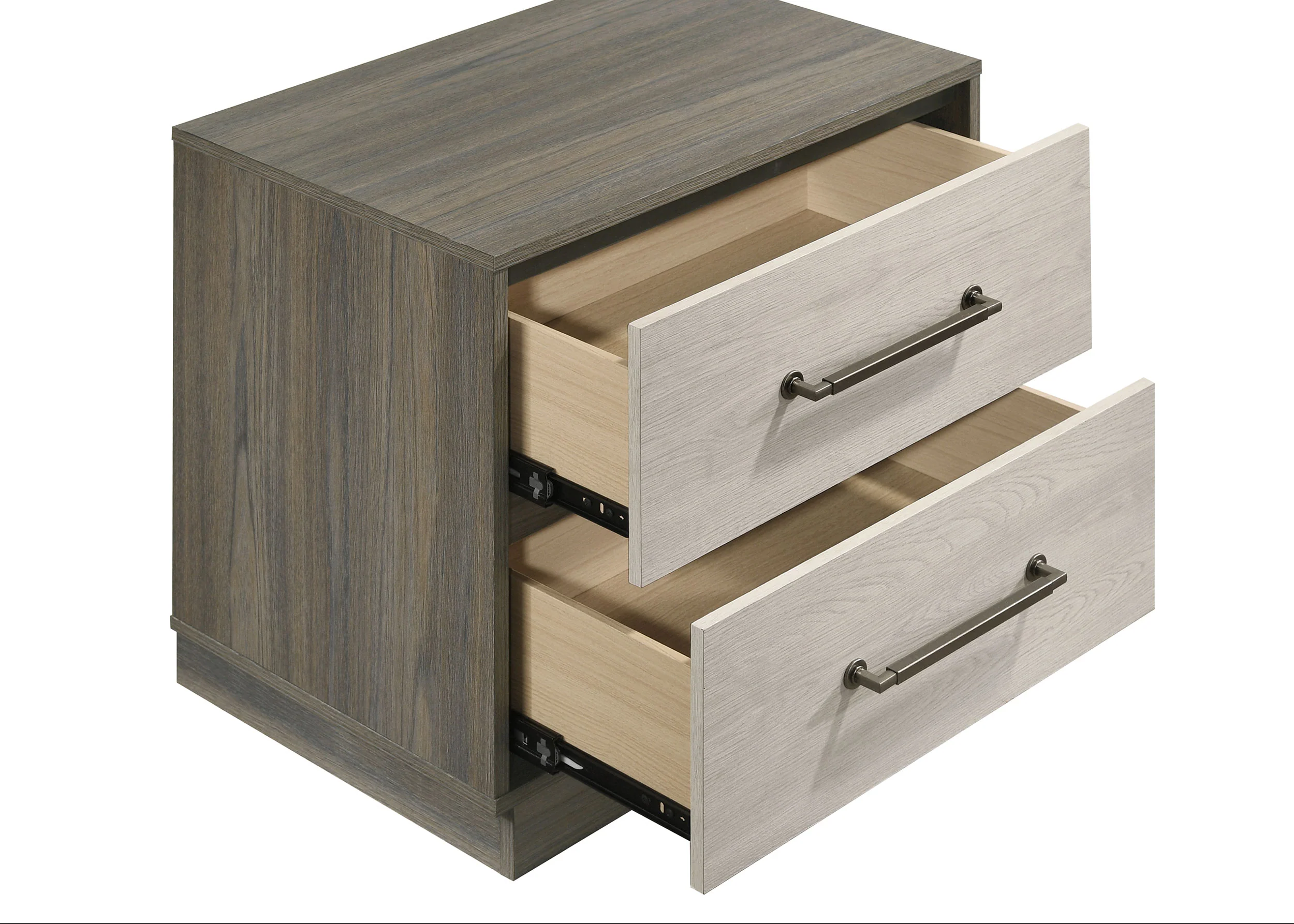 Fenwick 2-Drawer Nightstand, Grey Oak - Image 6