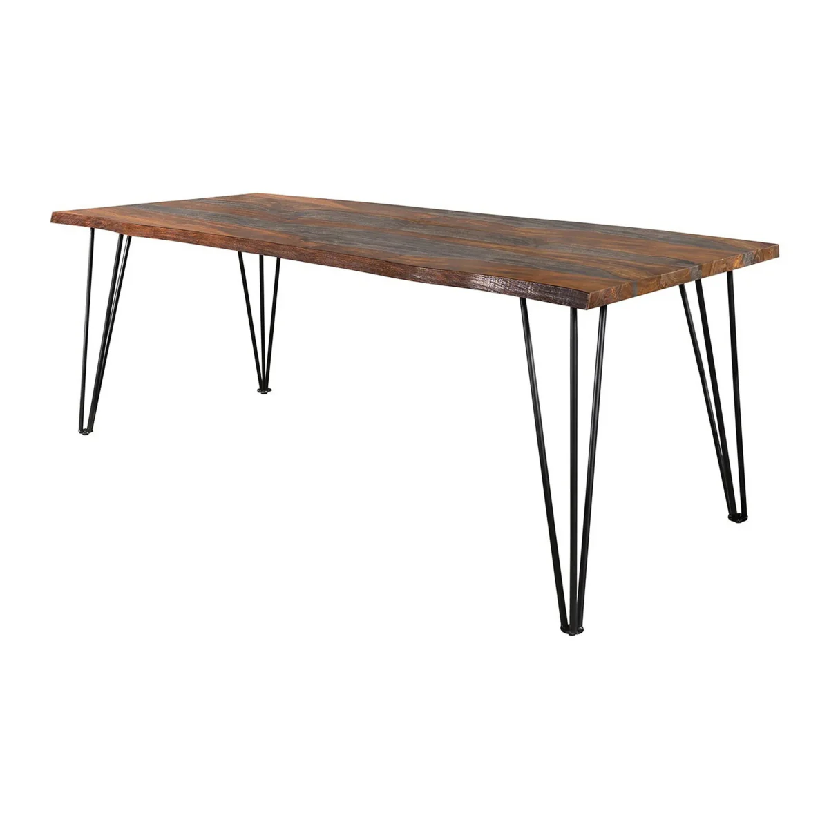 Folabomi Solid Wood Top Metal Base Dining Table
