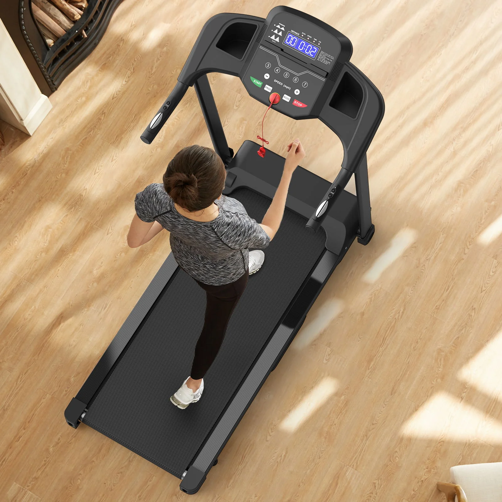 Foldable Treadmill 2.5Hp Electric Running Machine For Home - Black - Image 5