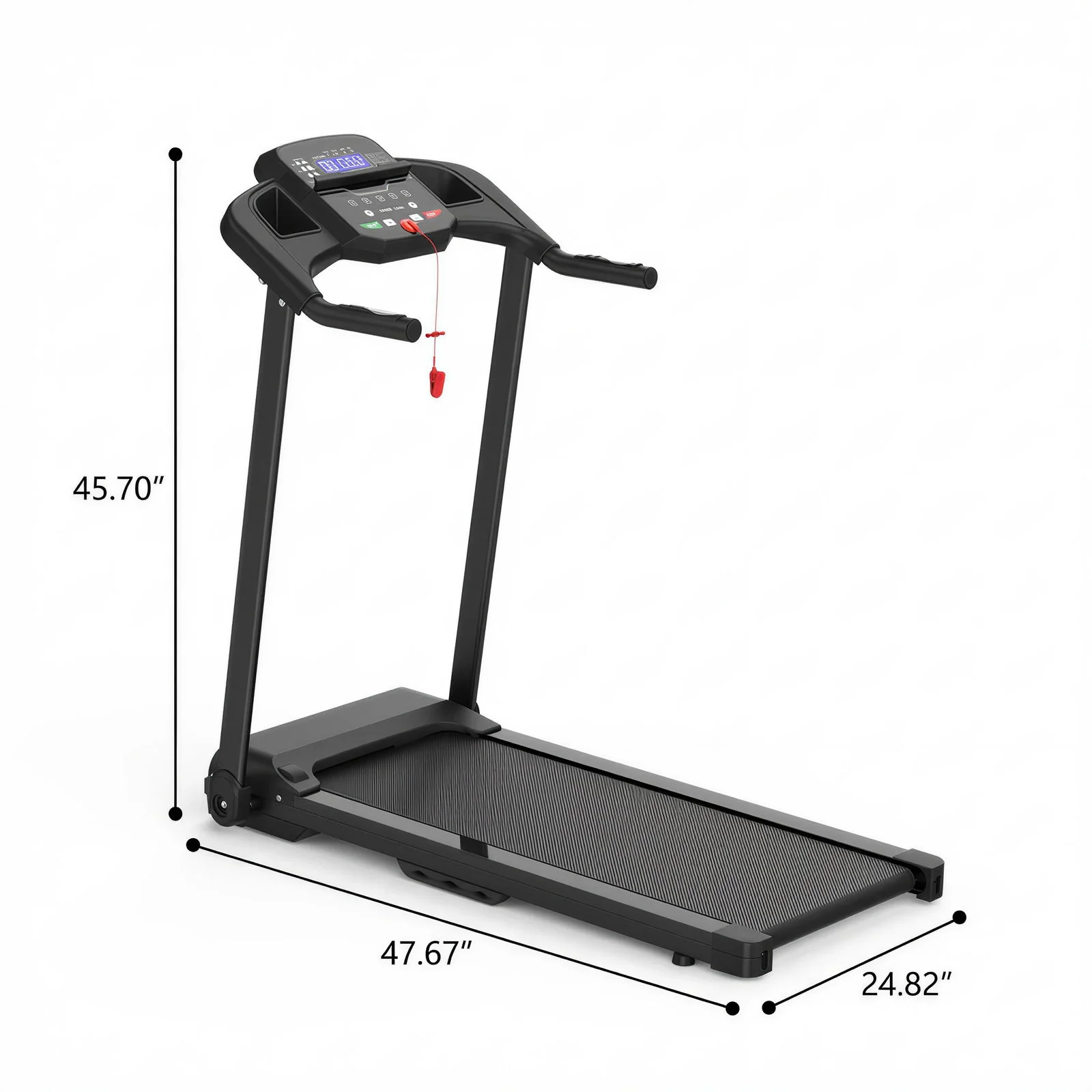 Foldable Treadmill 2.5Hp Electric Running Machine For Home - Black - Image 6