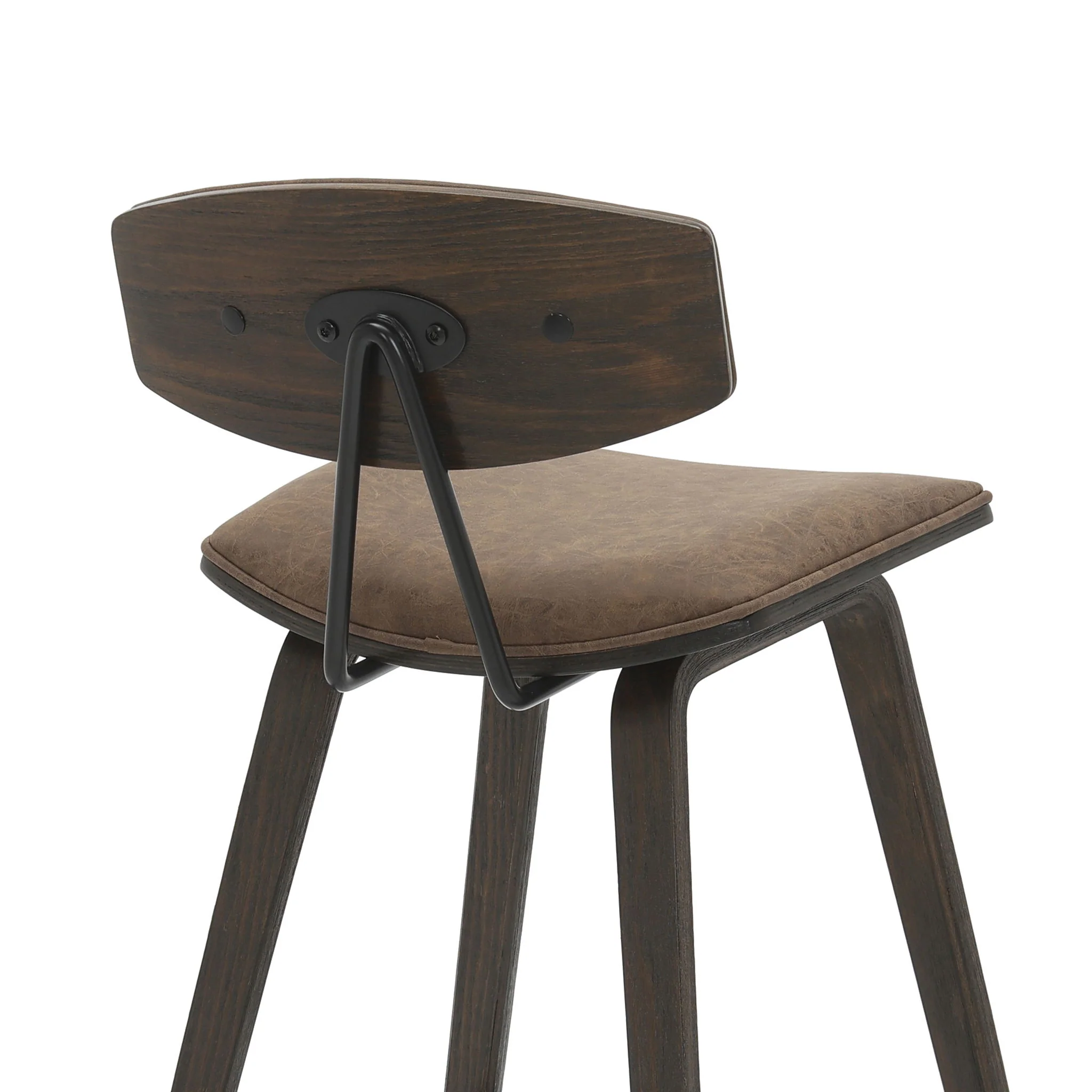 Fox - Bar Height Curved Back Wood Bar Stool With Faux Leather Seat - Image 101