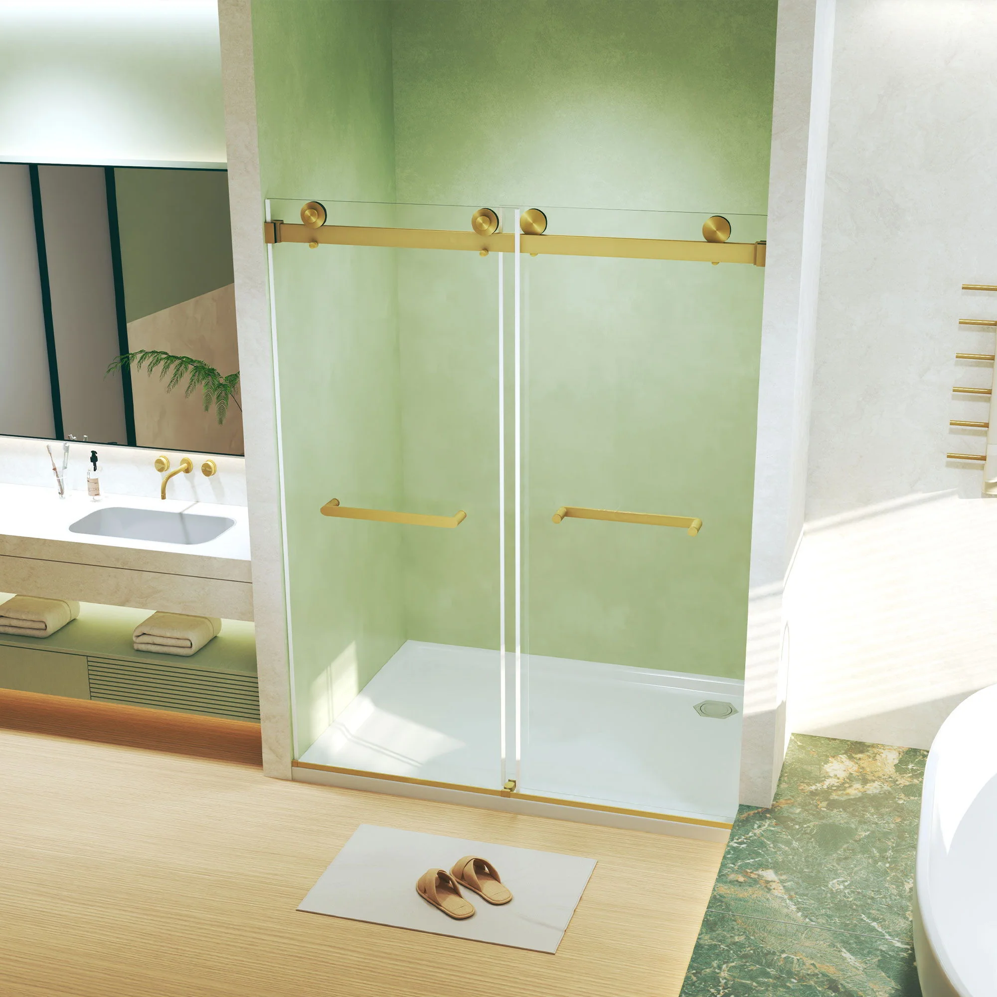 Frameless Double Sliding Shower Door - Image 15