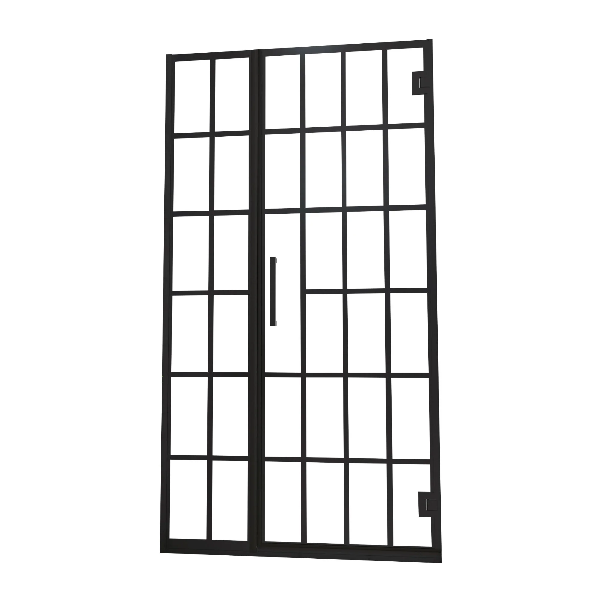Frameless Pivot Shower Door With Pattern Glass, Open Entry Design