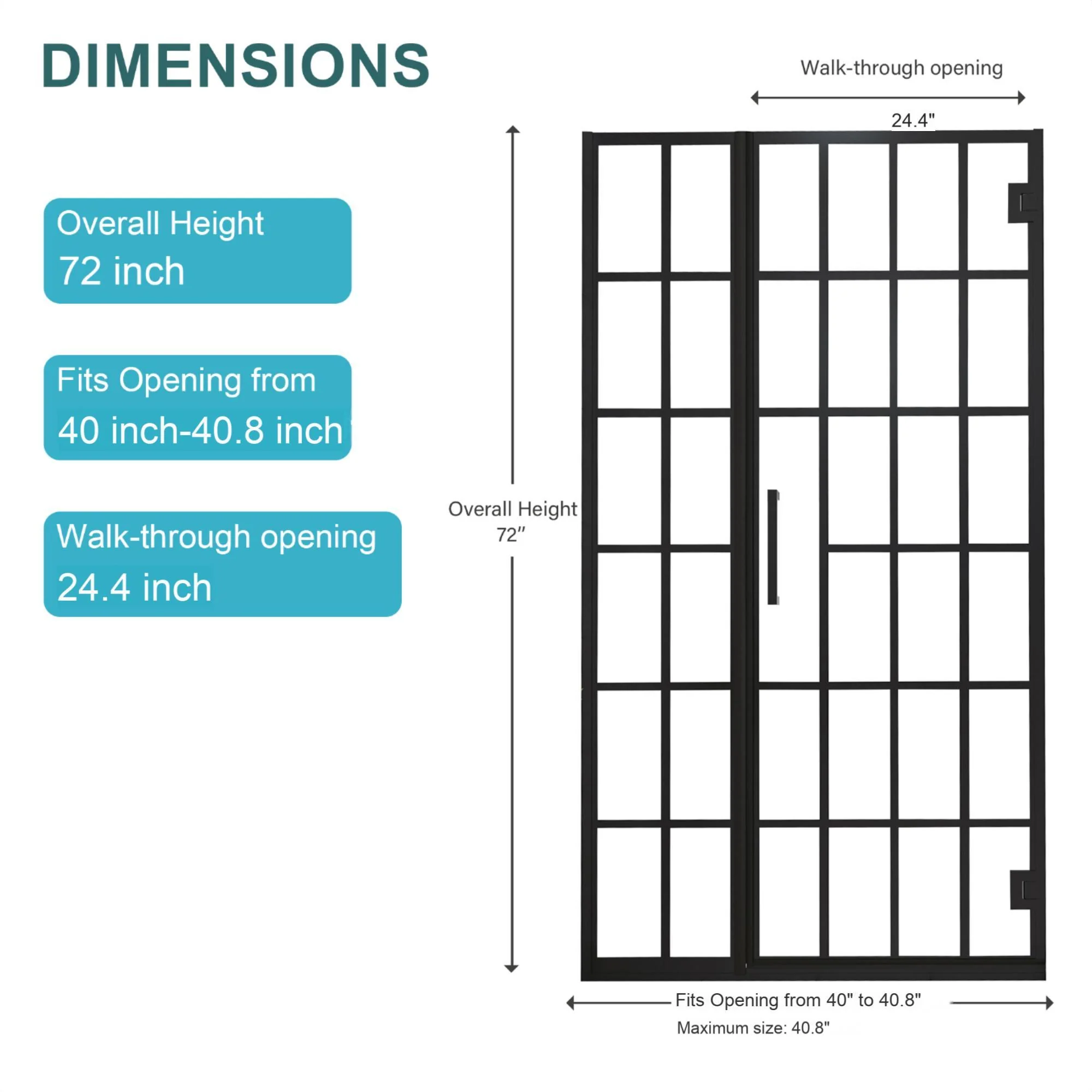 Frameless Pivot Shower Door With Pattern Glass, Open Entry Design - Image 12