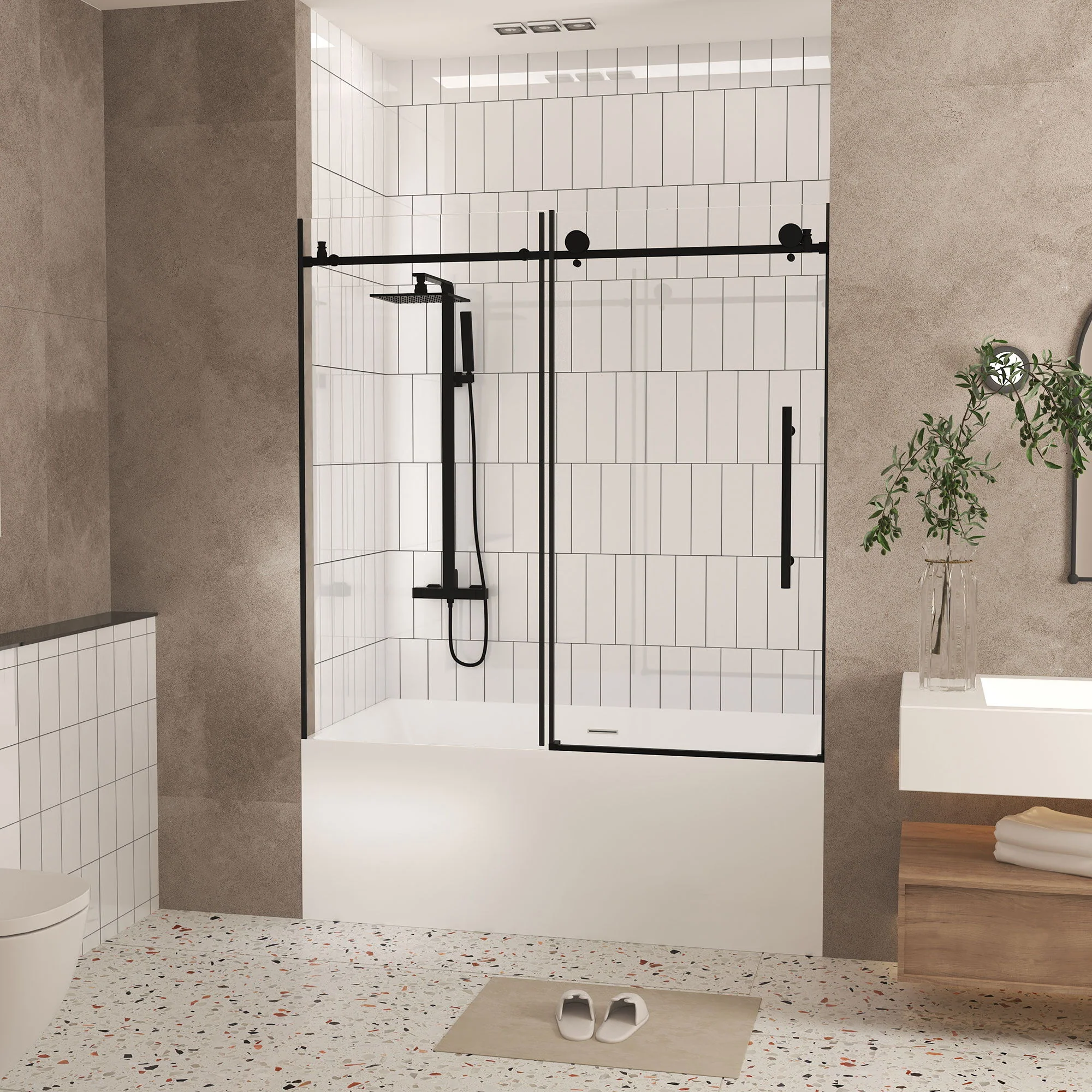 Frameless Shower Door With Handle - Image 10