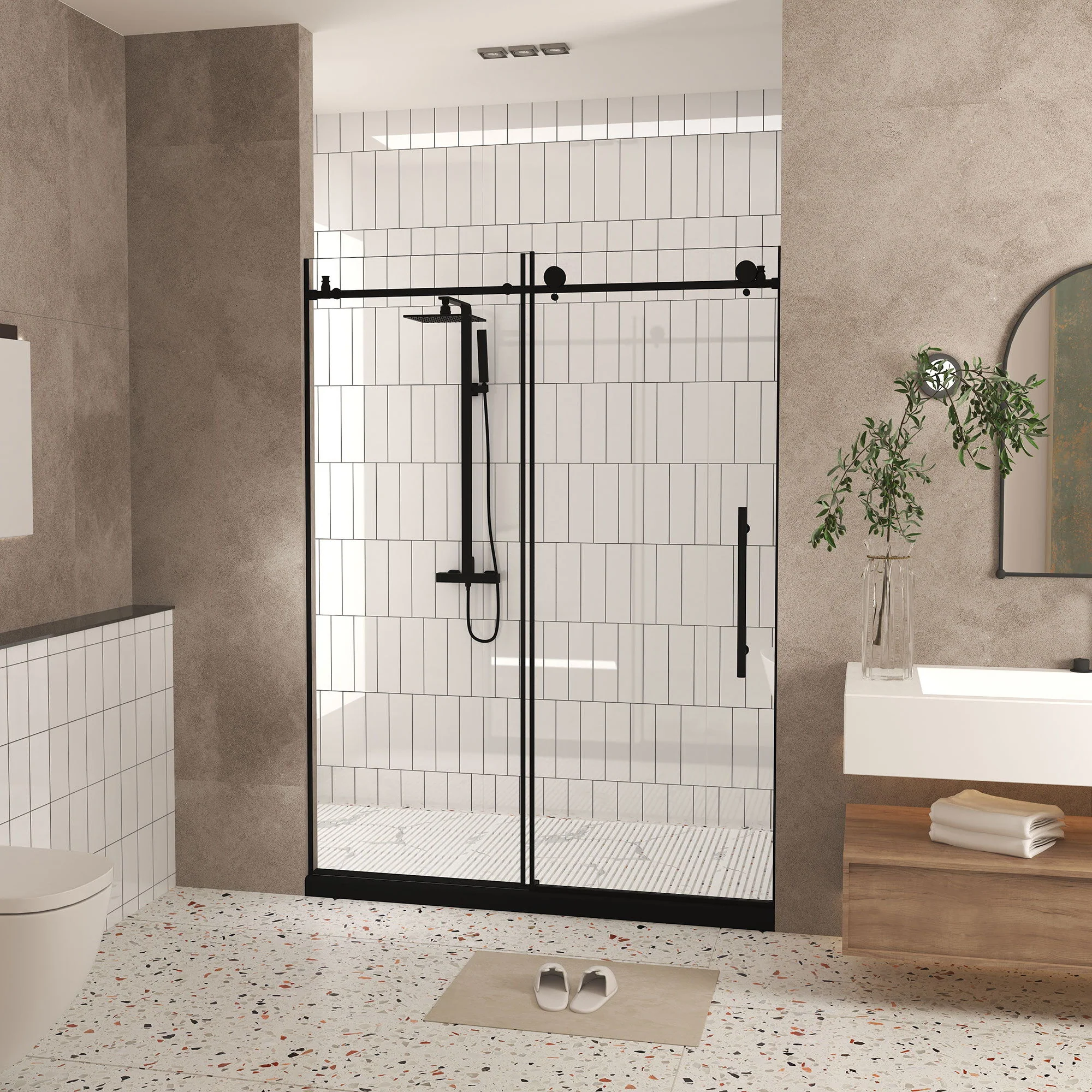 Frameless Shower Door With Handle - Image 16