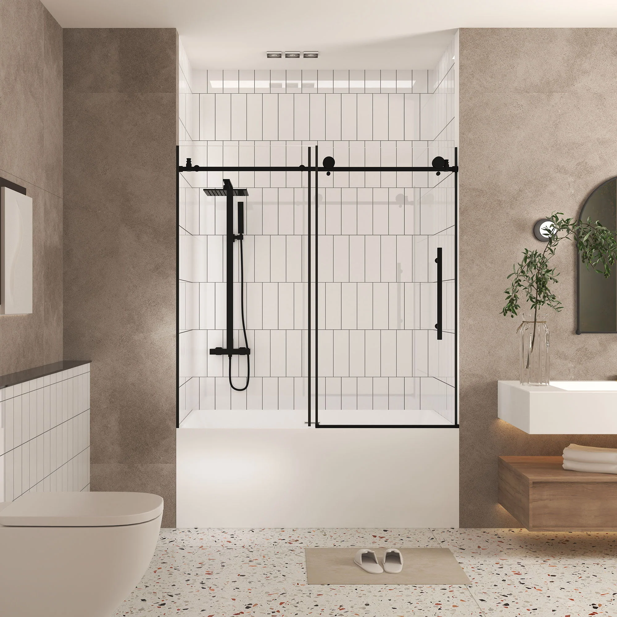 Frameless Shower Door With Handle - Image 7