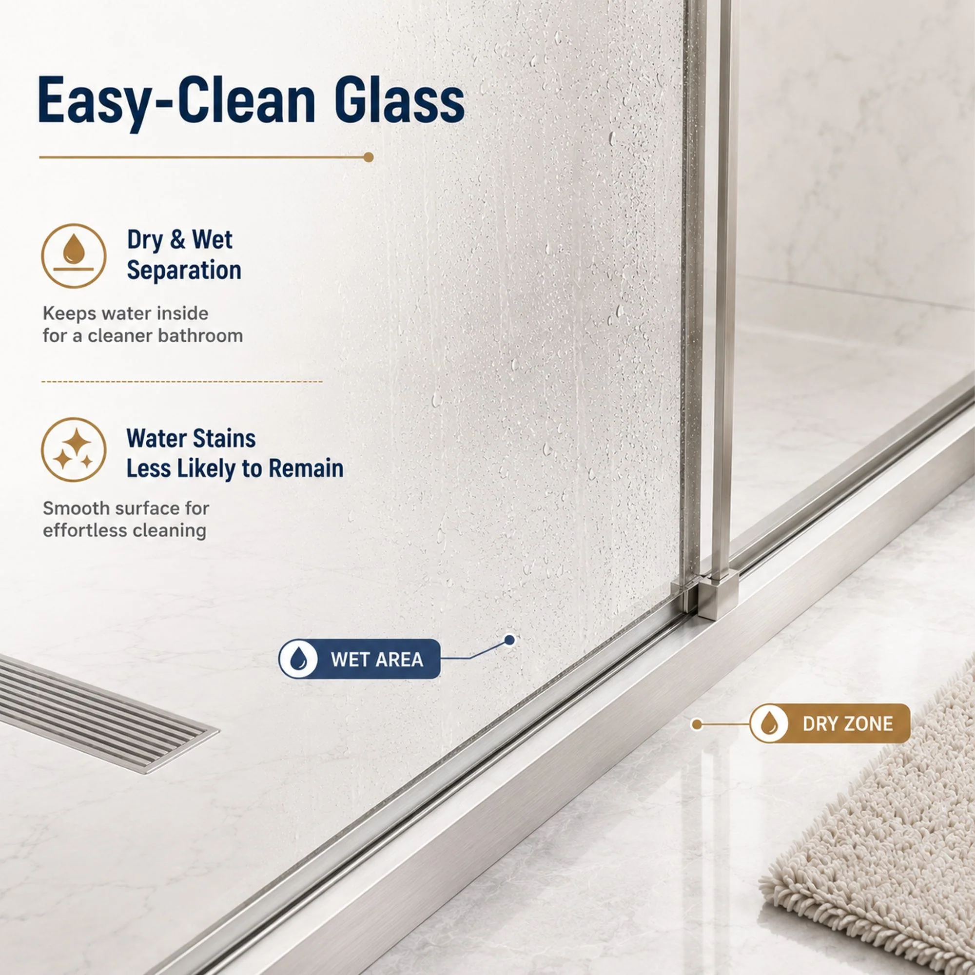 Frameless Shower Door With Soft Closing - Image 5