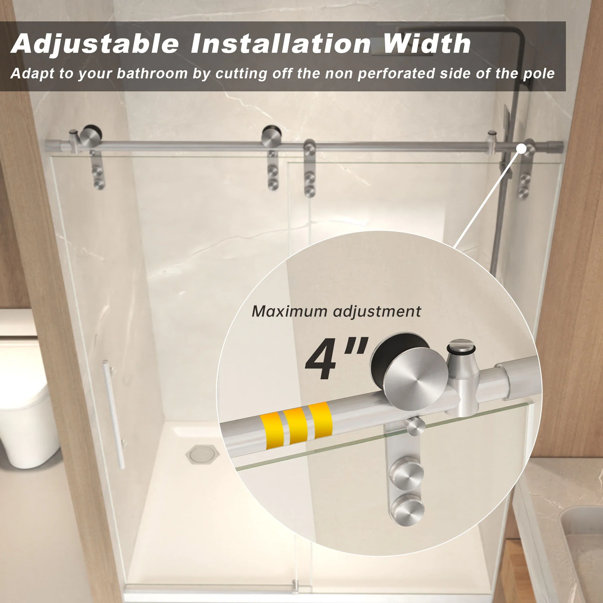 Frameless Sliding Bathtub Door With Frame - Image 28