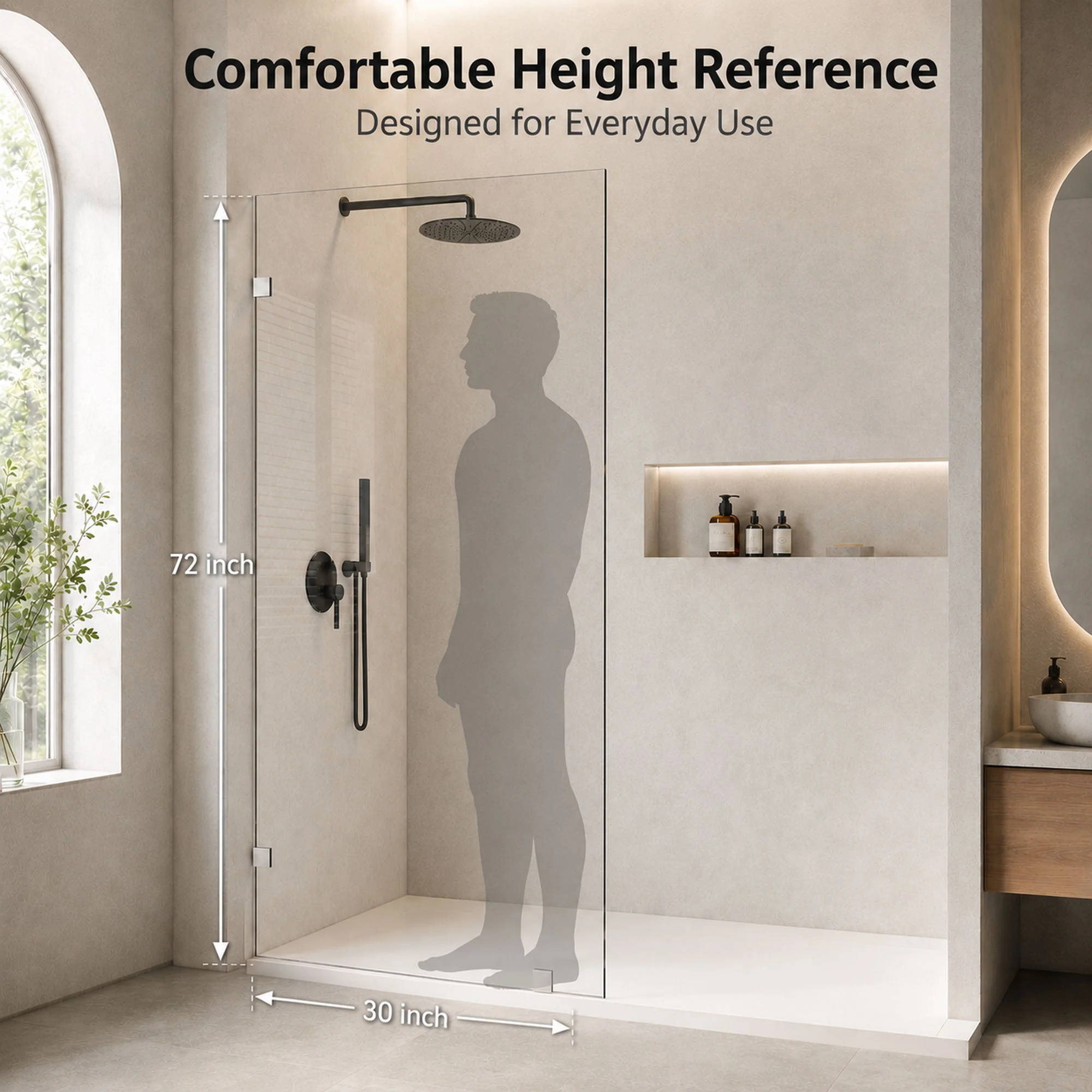 Frameless Walk-In Shower Glass Panel - Image 16