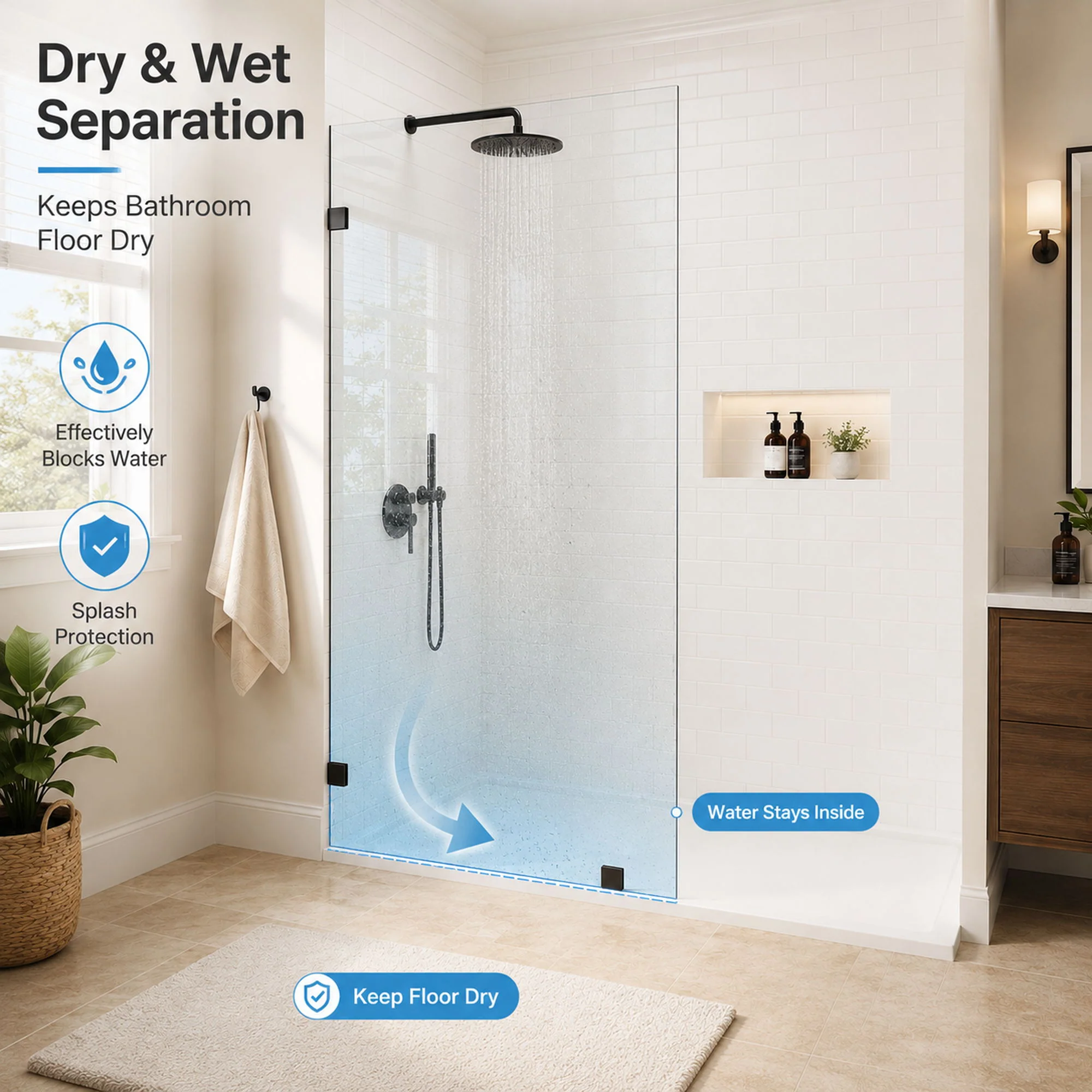 Frameless Walk-In Shower Glass Panel - Image 23