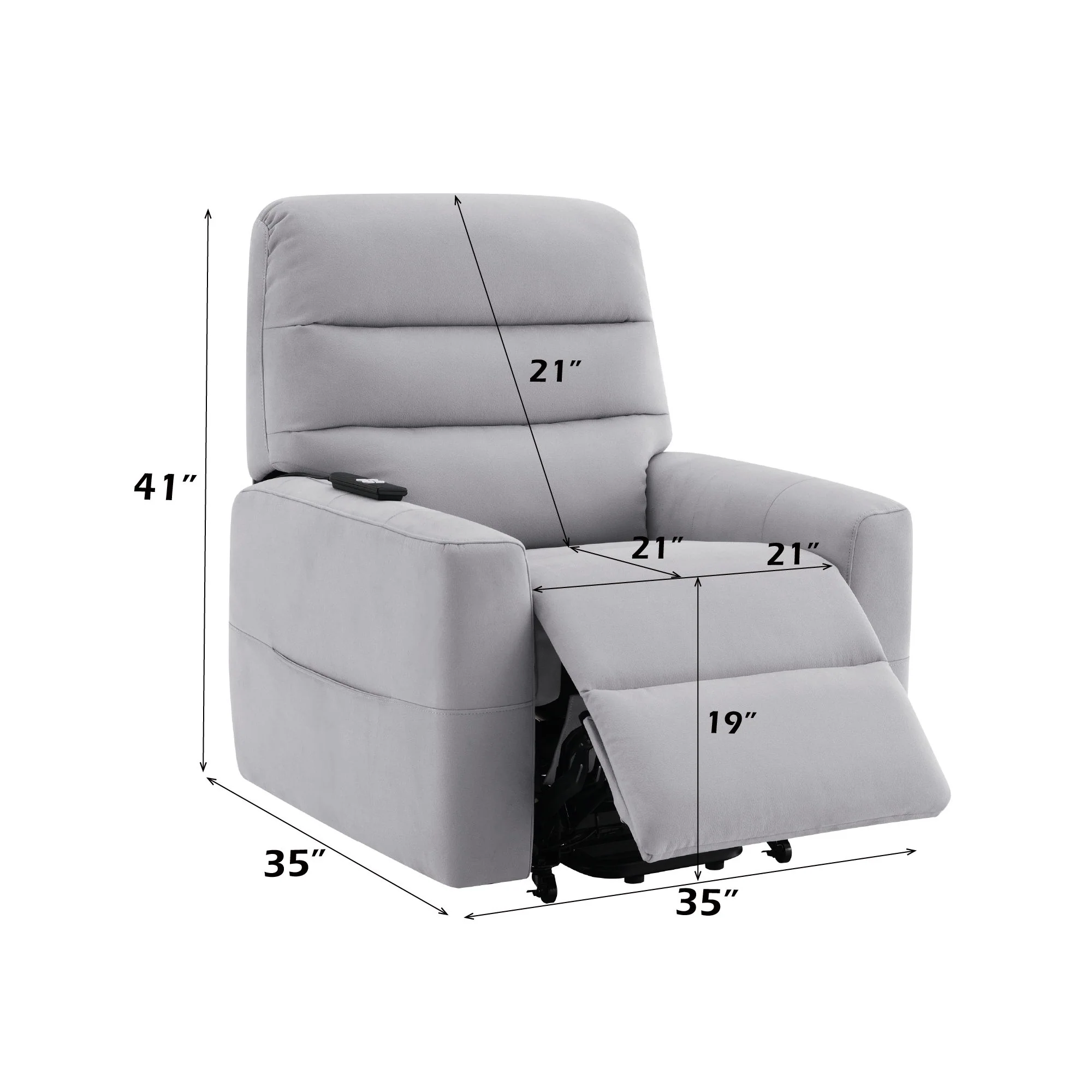 Freddie - Power Motion Recliner With Lift - Gray - Image 7